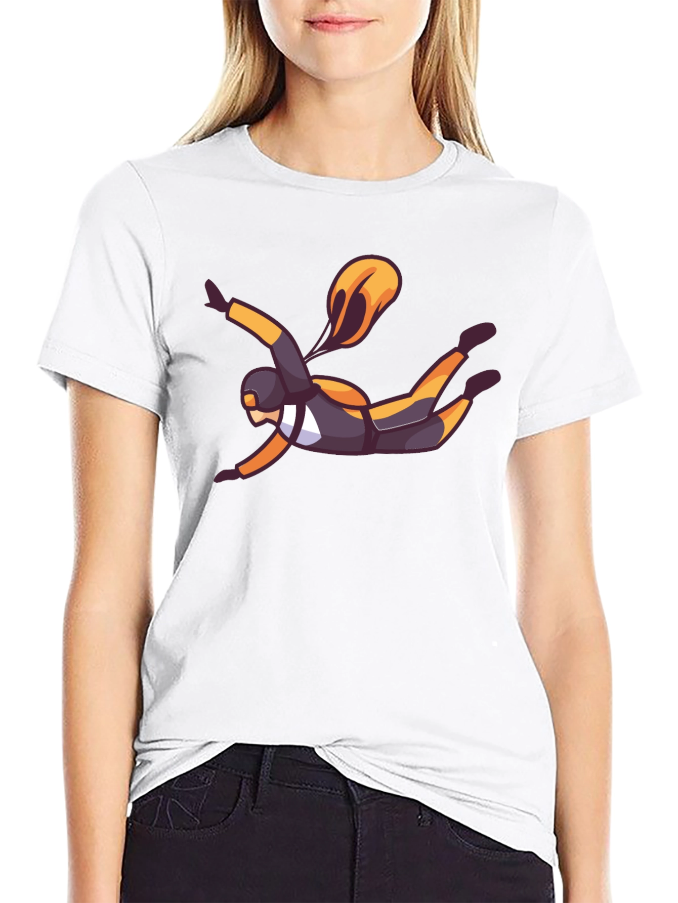 Skydiver Graphic Black T-Shirt