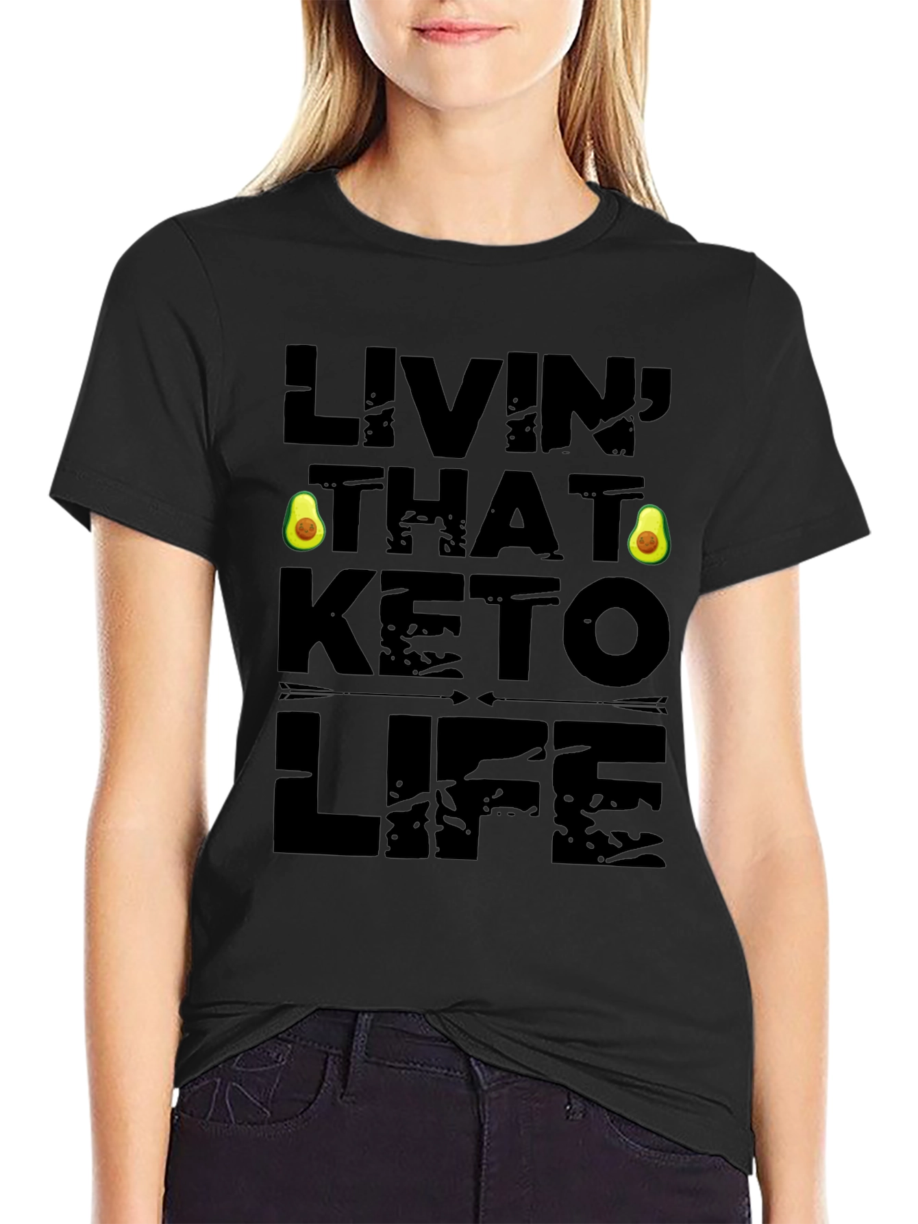 Livin That Keto Life Black Graphic Tee