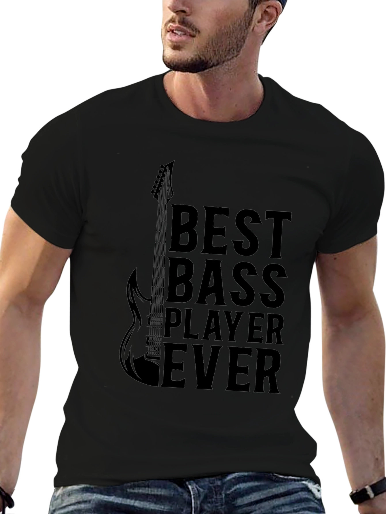 Best Bass Player Ever Graphic Tee - Black