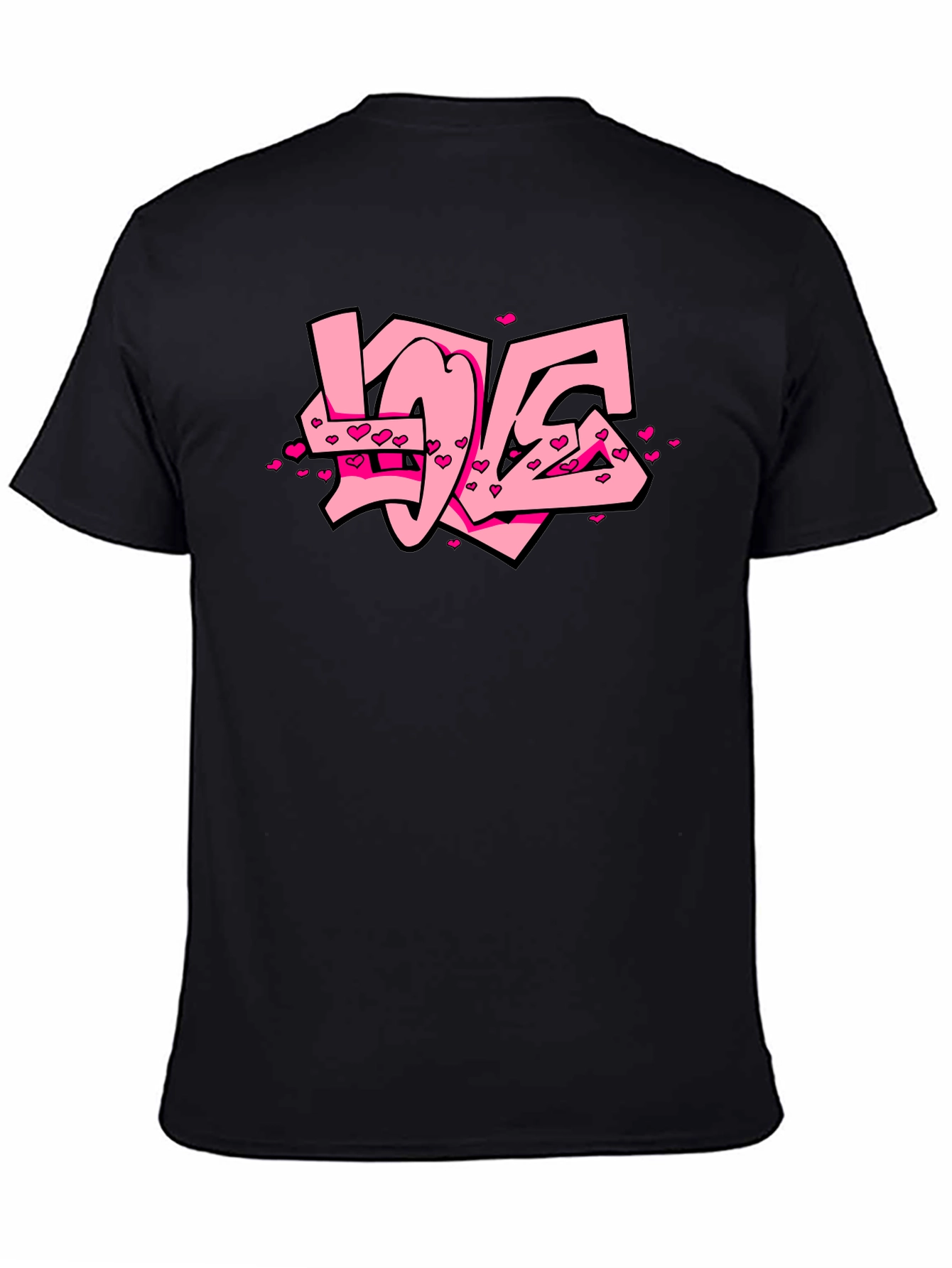 Love Graffiti Black T-Shirt Valentines Day Gift