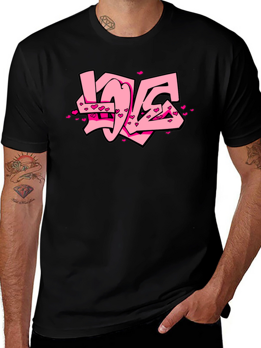 Love Graffiti Black T-Shirt Valentines Day Gift