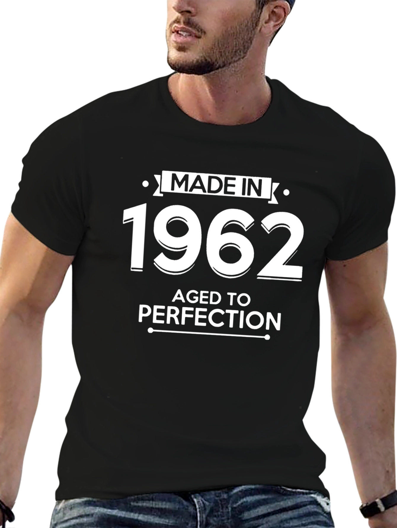 Made in 1962 Aged to Perfection Black T-Shirt