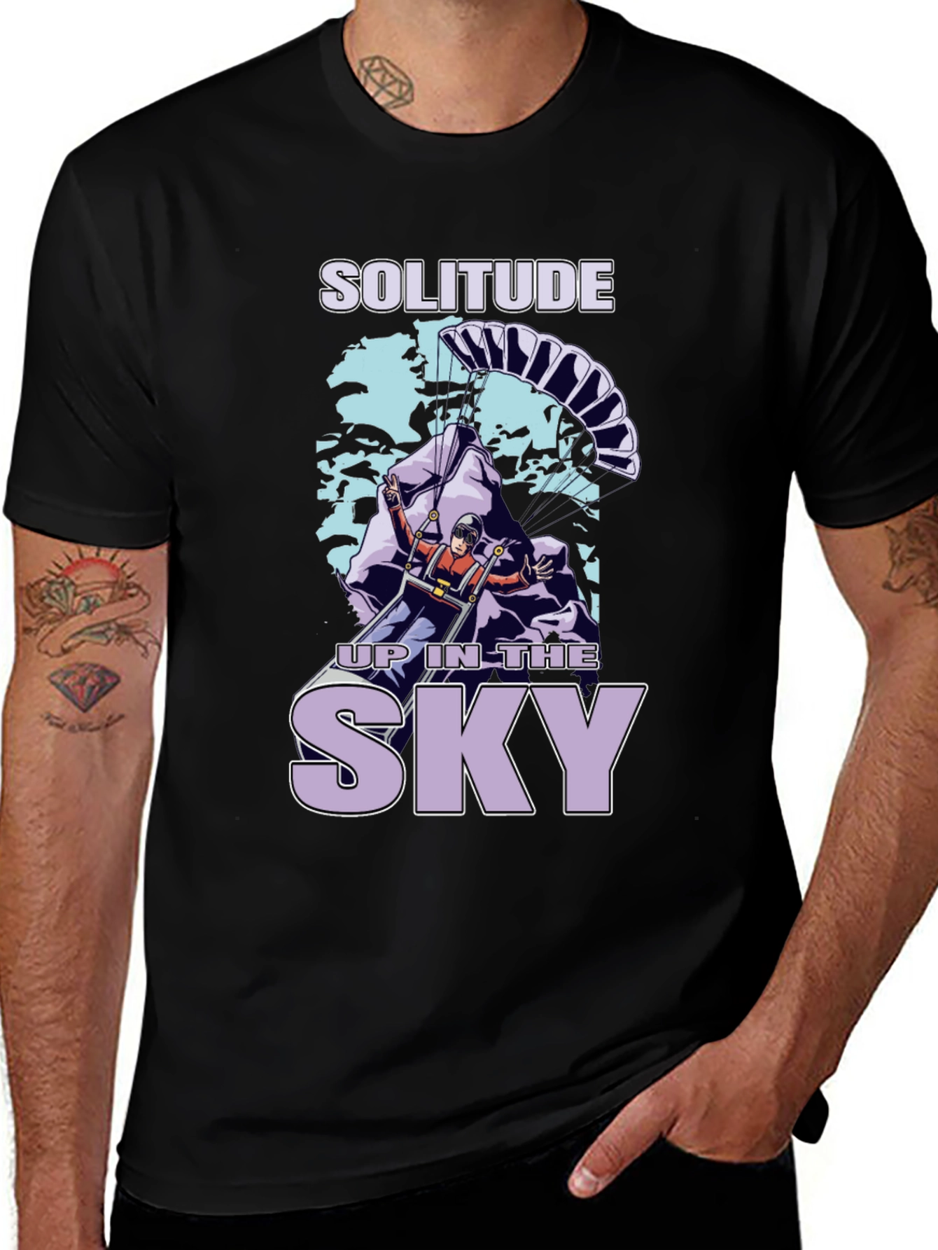 Solitude in the Sky Black T-Shirt