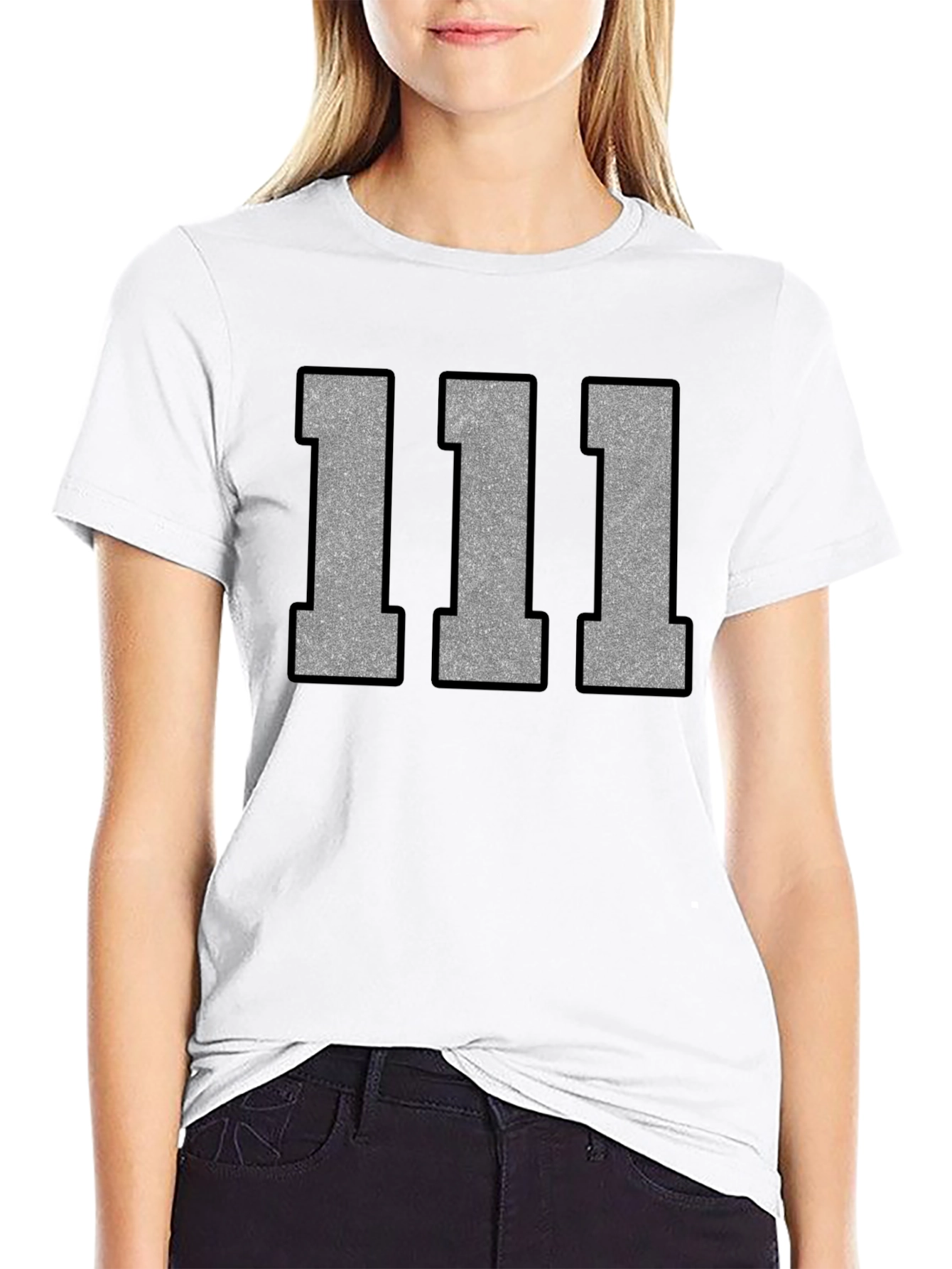 111 Graphic Tee - Black Cotton Casual T-Shirt