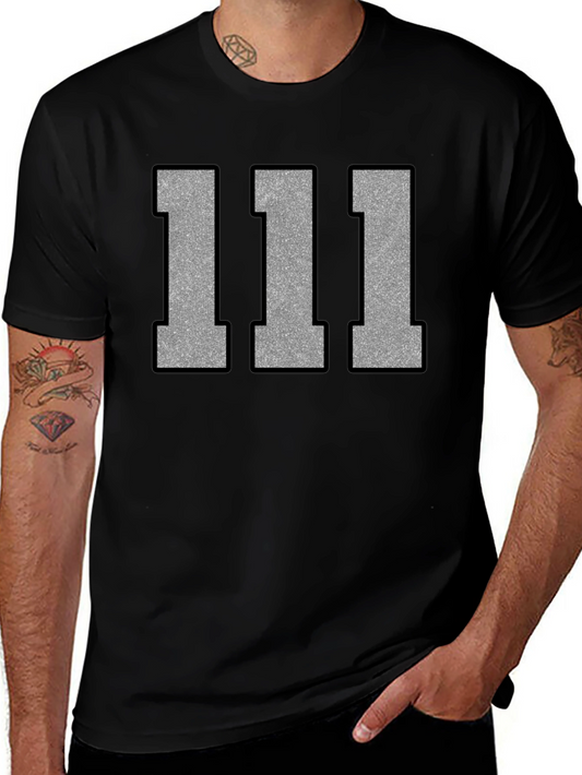 111 Graphic Tee - Black Cotton Casual T-Shirt