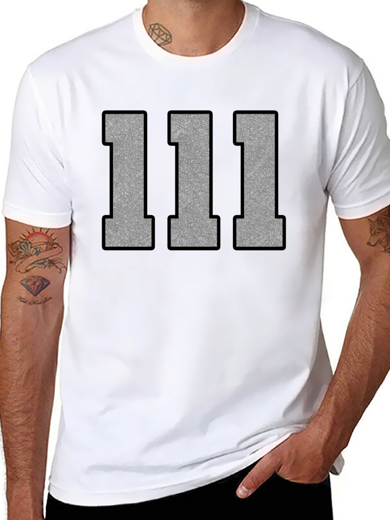 111 Graphic Tee - Black Cotton Casual T-Shirt