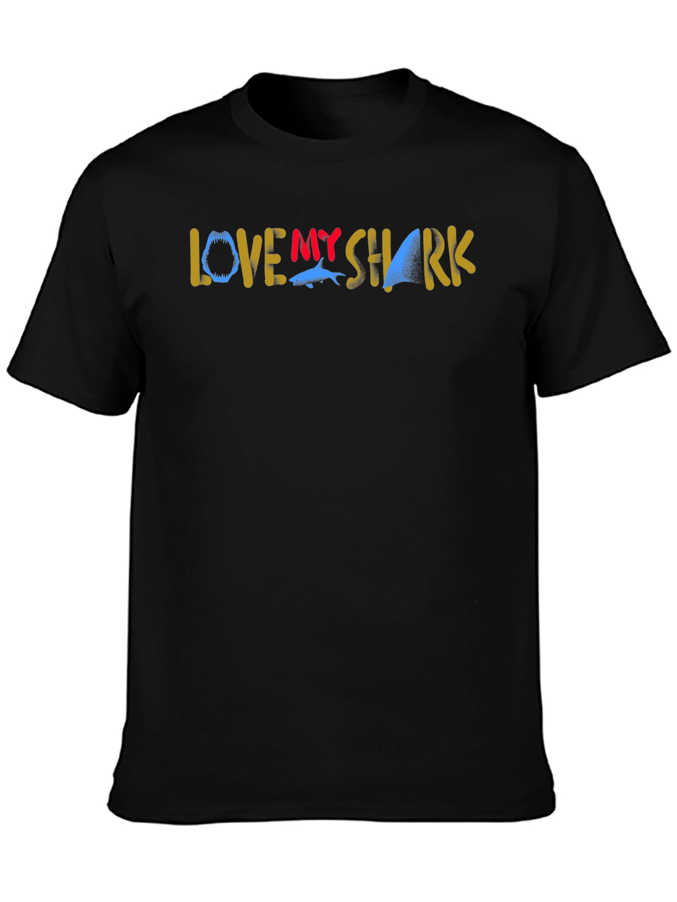 Love My Shark Graphic T-Shirt - Black