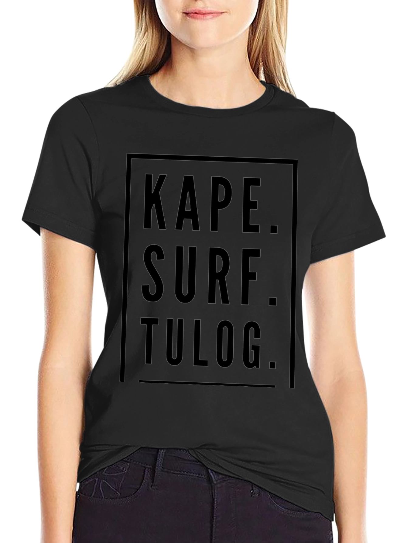 Kape Surf Tulog Graphic Tee - Black