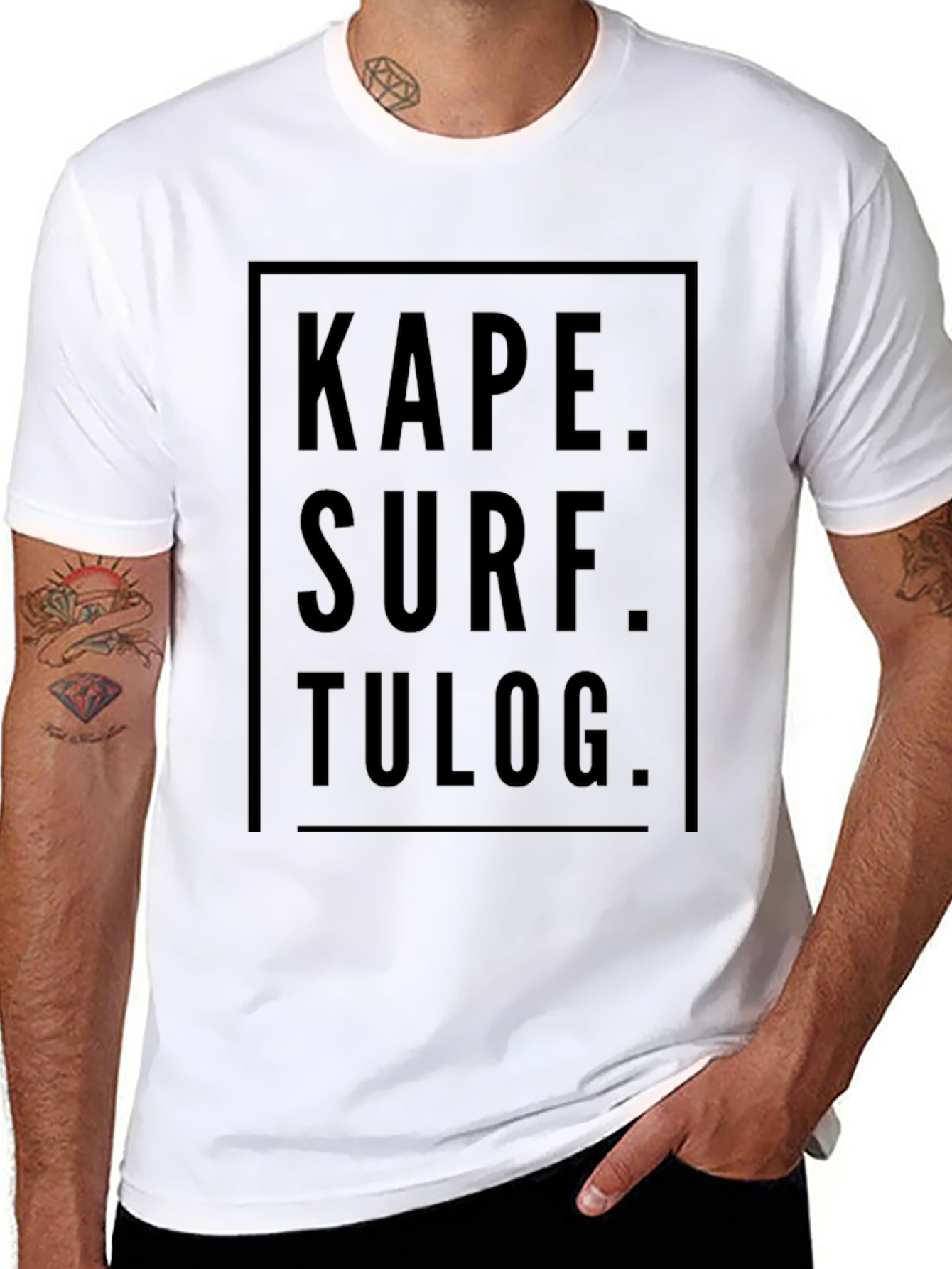 Kape Surf Tulog Graphic Tee - Black