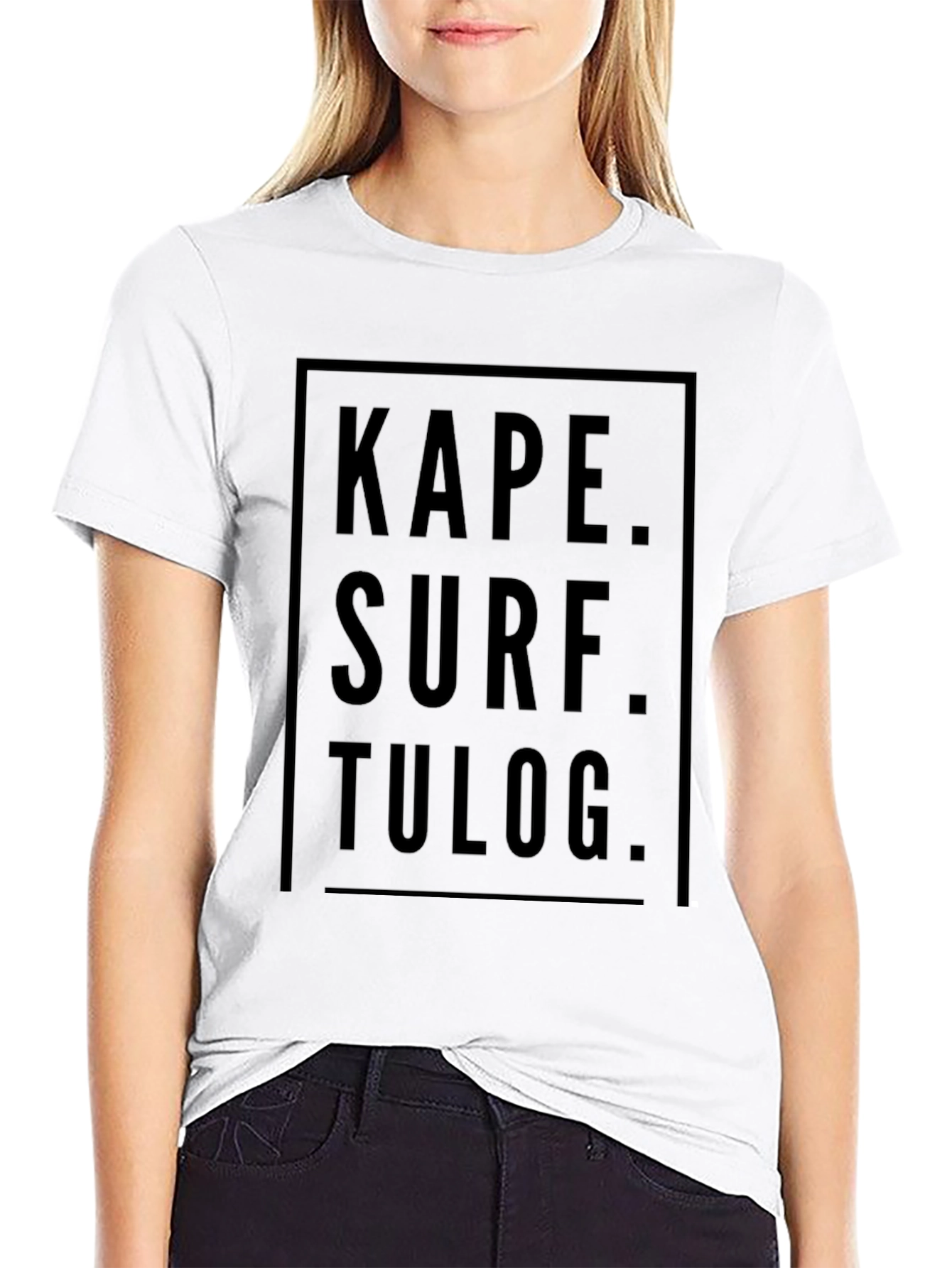 Kape Surf Tulog Graphic Tee - Black