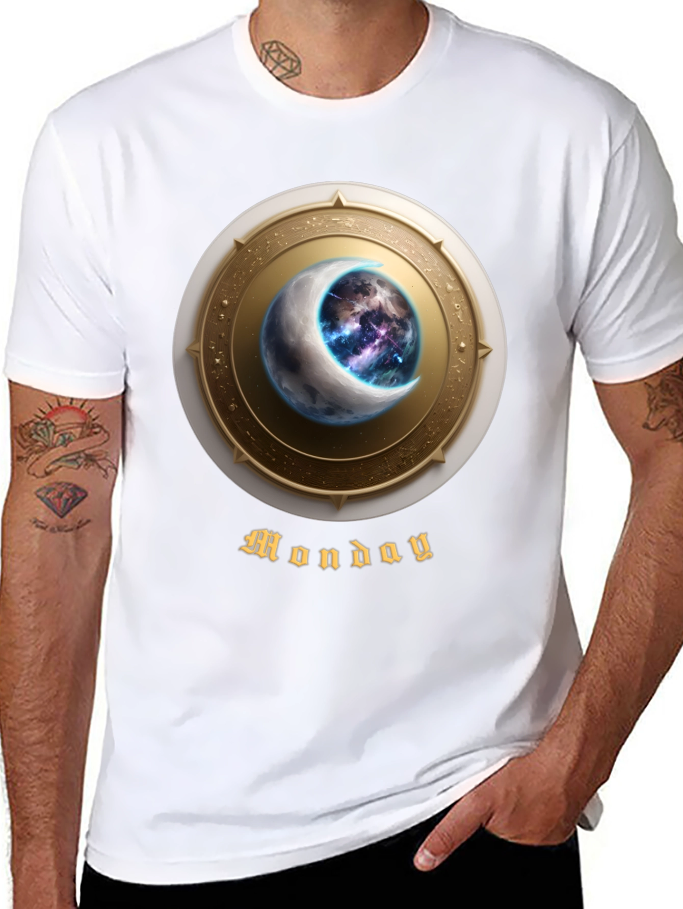 Monday Moon Graphic T-Shirt - Celestial Design