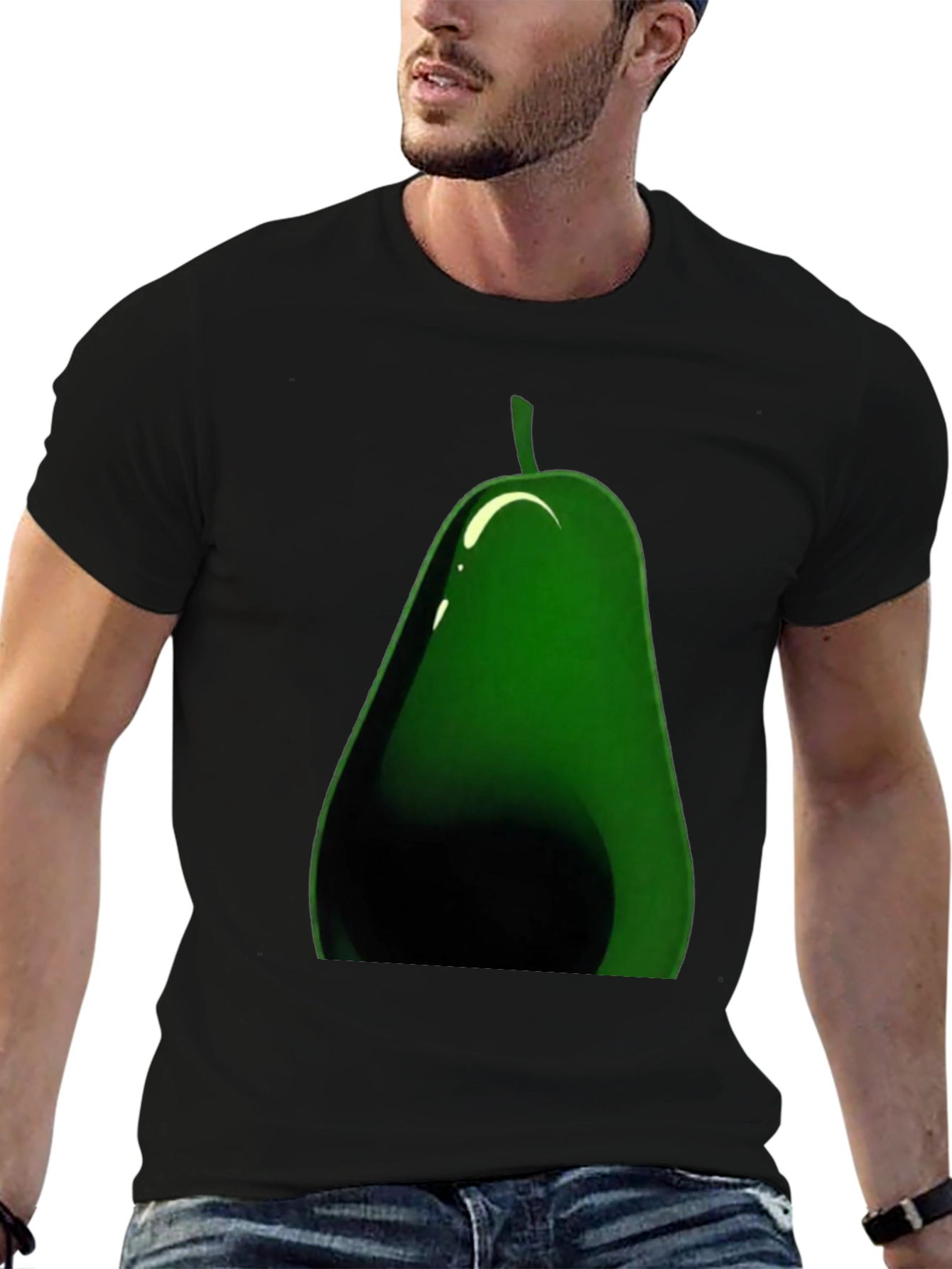 Avocado Graphic Black T-Shirt - Casual Fruit Tee