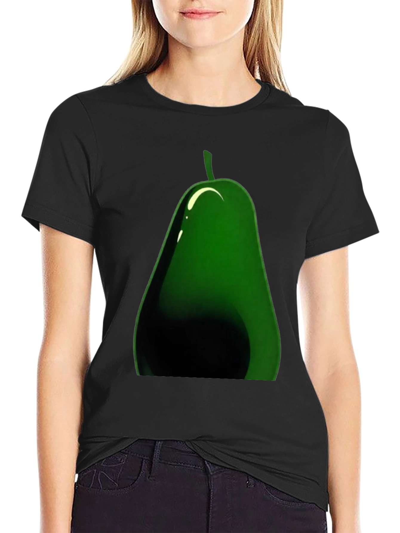 Avocado Graphic Black T-Shirt - Casual Fruit Tee