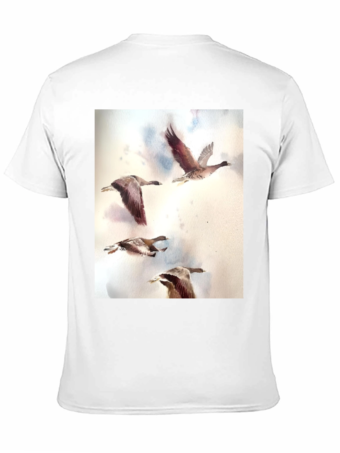 Watercolor Ducks Black T-Shirt