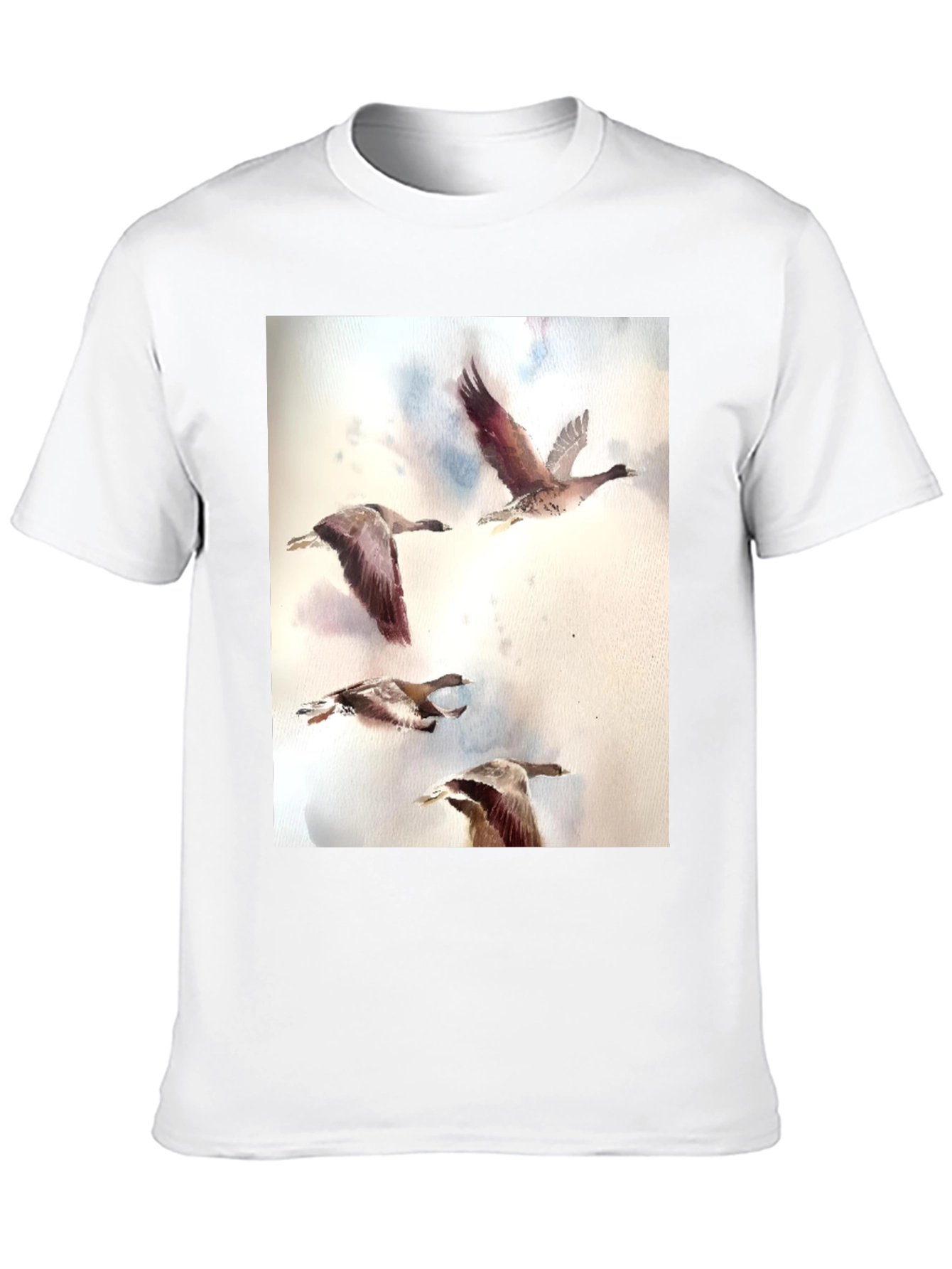 Watercolor Ducks Black T-Shirt