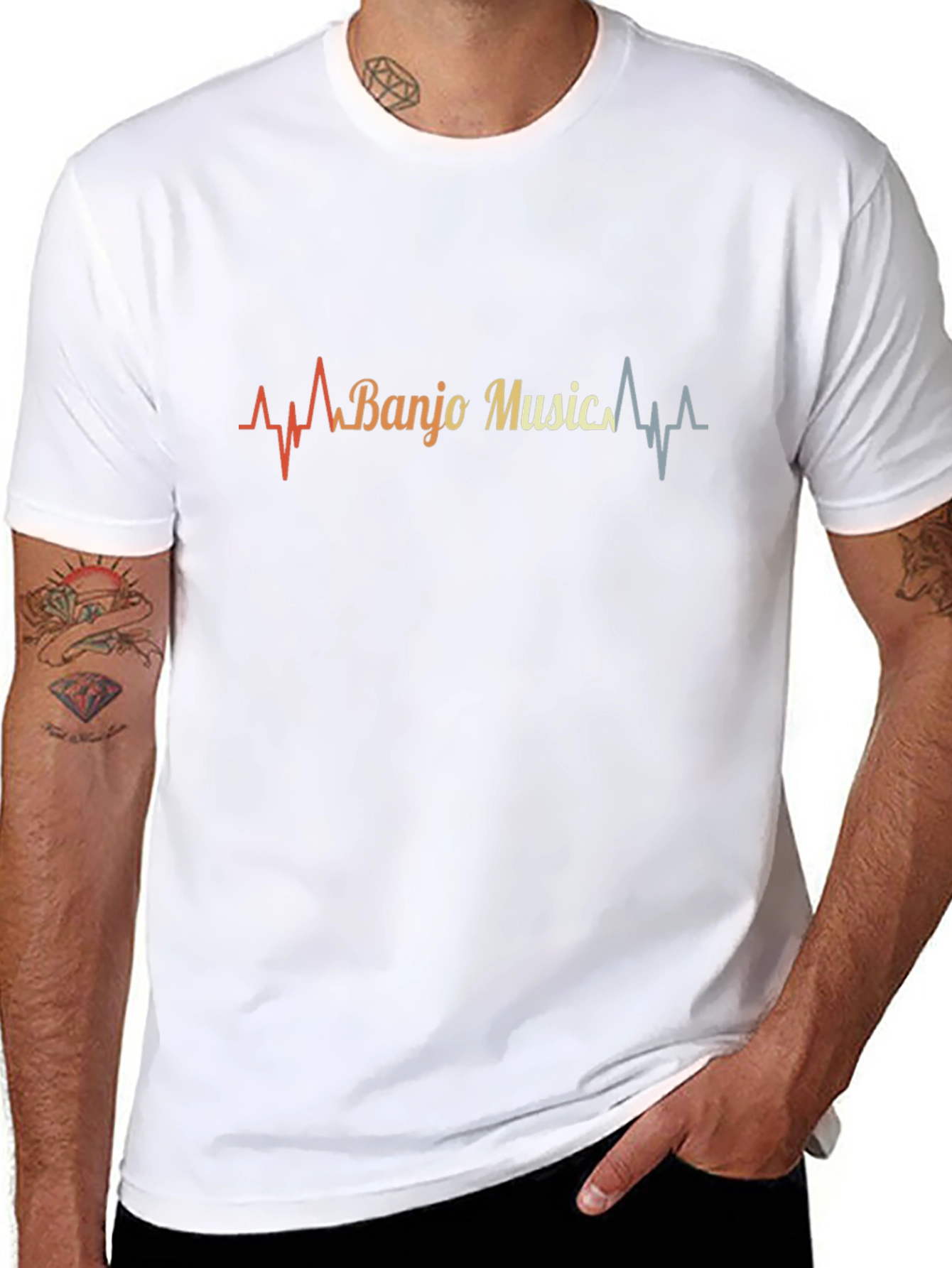 Banjo Music Heartbeat Graphic T-Shirt