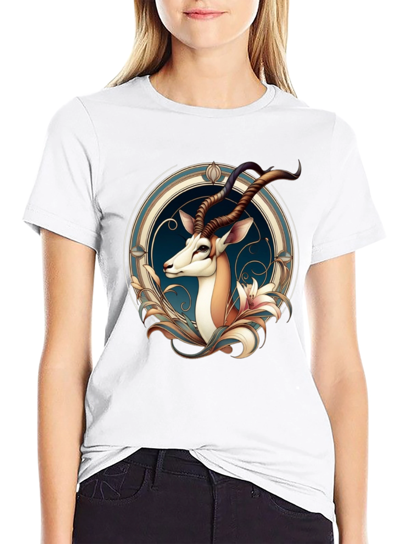 Gazelle Graphic Tee - Unique Artistic Design