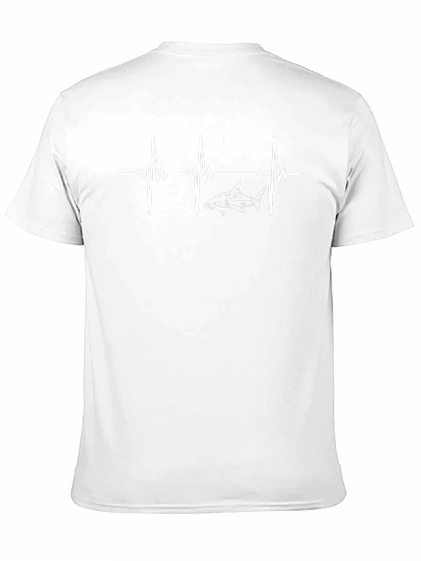 Shark Heartbeat Graphic Tee - Black Cotton T-Shirt