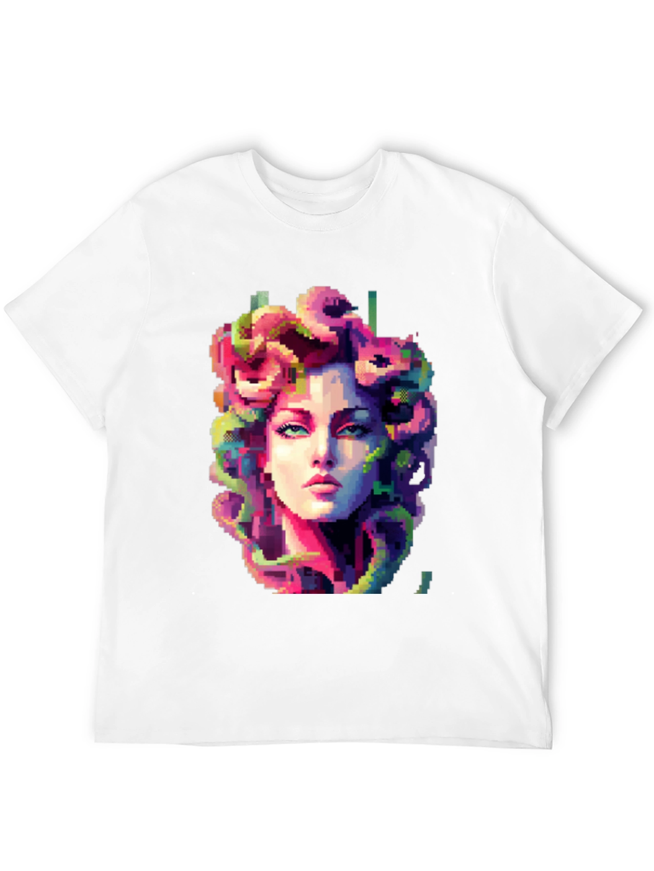 Medusa Pixel Art Graphic Tee