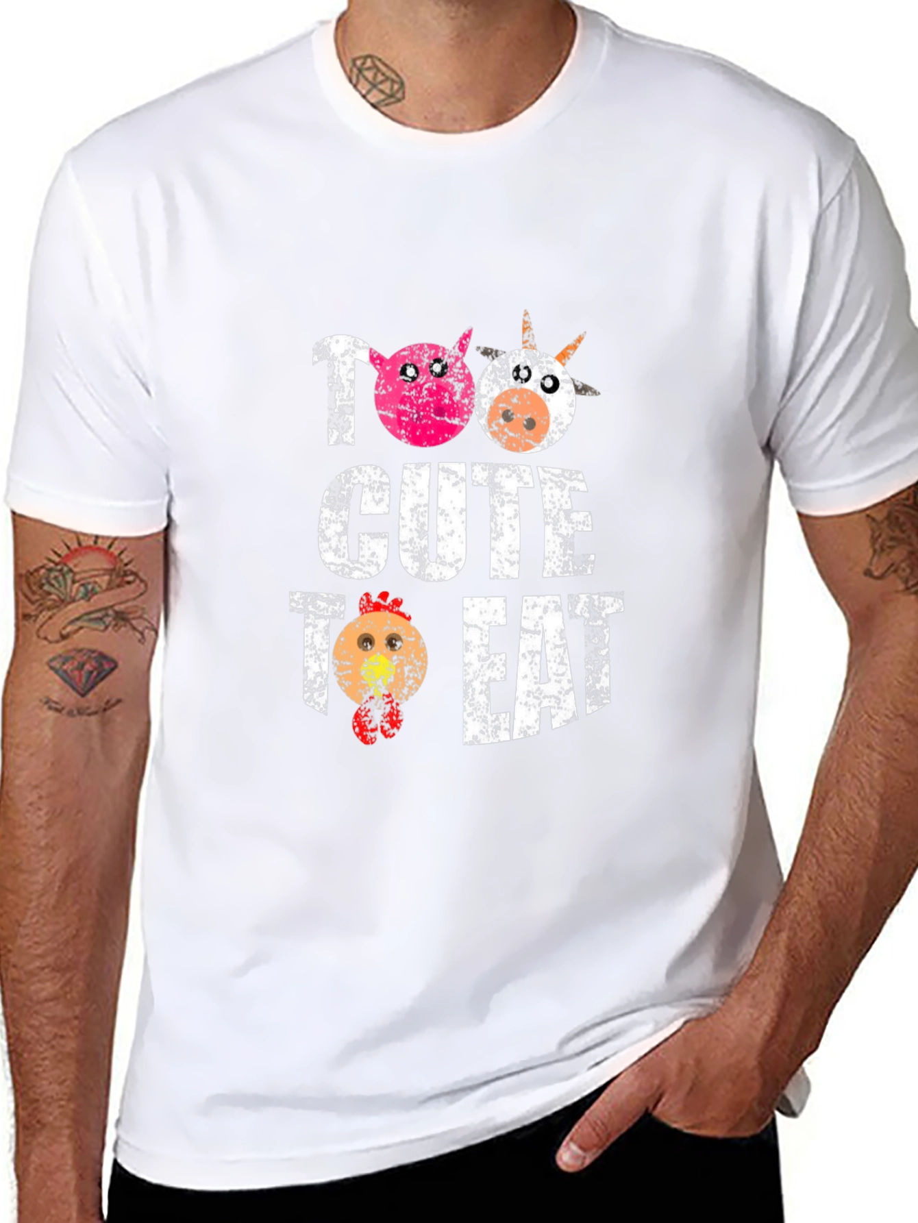 Too Cute To Eat - Farm Animal Lover T-Shirt