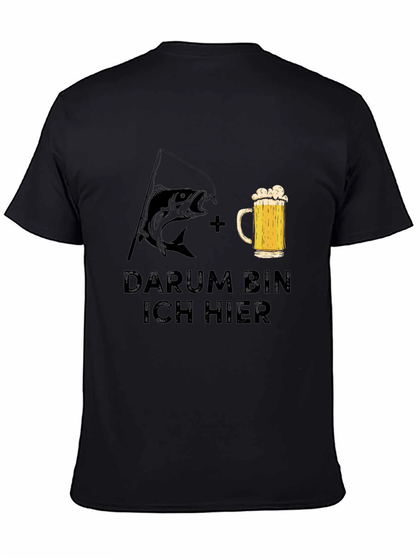 Fishing & Beer T-Shirt - Darum Bin Ich Hier