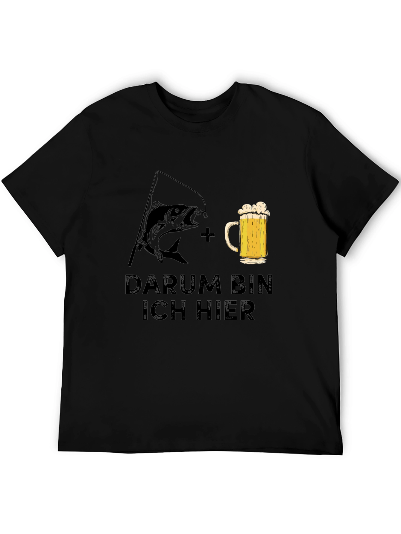 Fishing & Beer T-Shirt - Darum Bin Ich Hier