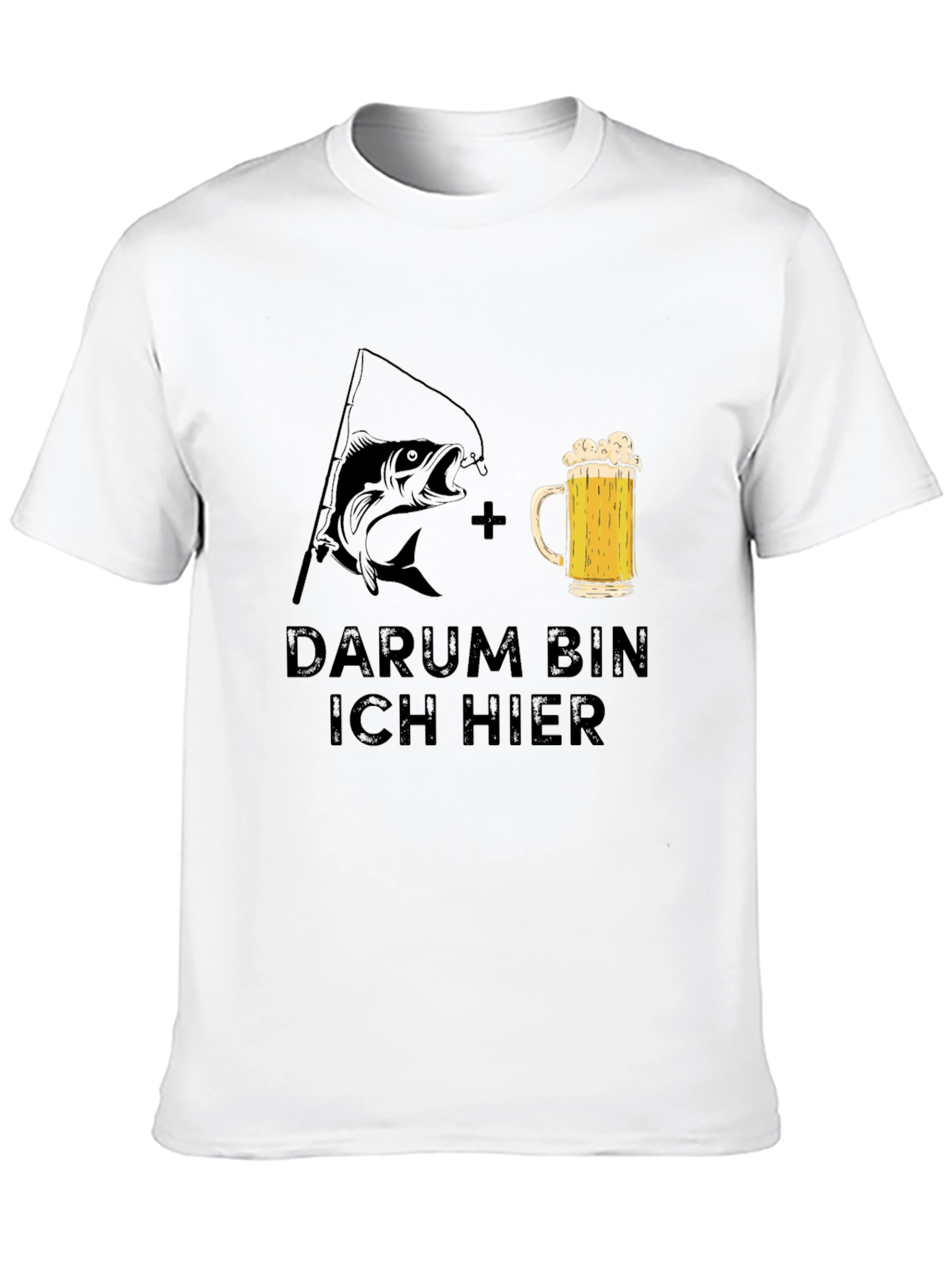 Fishing & Beer T-Shirt - Darum Bin Ich Hier