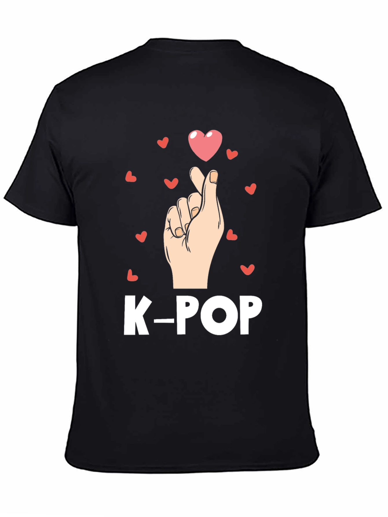K-Pop Heart Finger Gesture Graphic Tee - Trendy Shirt