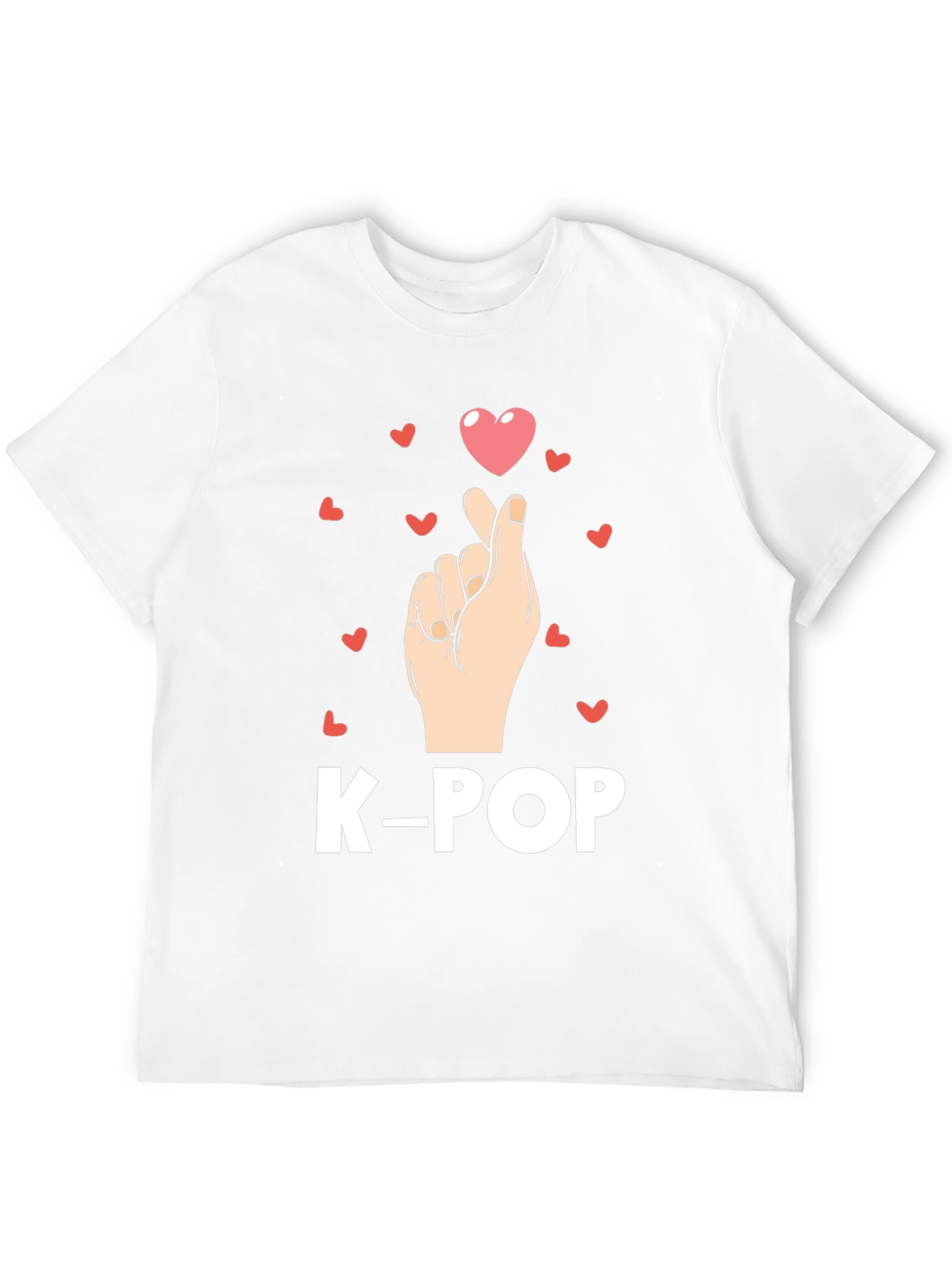 K-Pop Heart Finger Gesture Graphic Tee - Trendy Shirt
