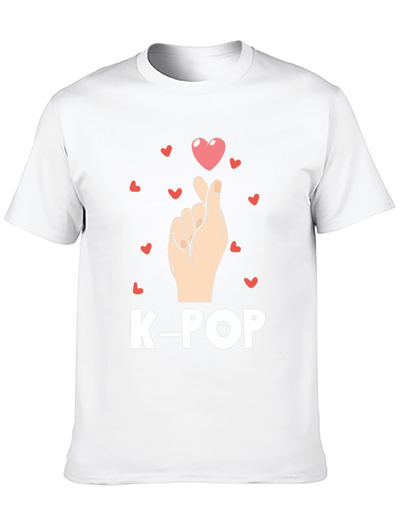 K-Pop Heart Finger Gesture Graphic Tee - Trendy Shirt