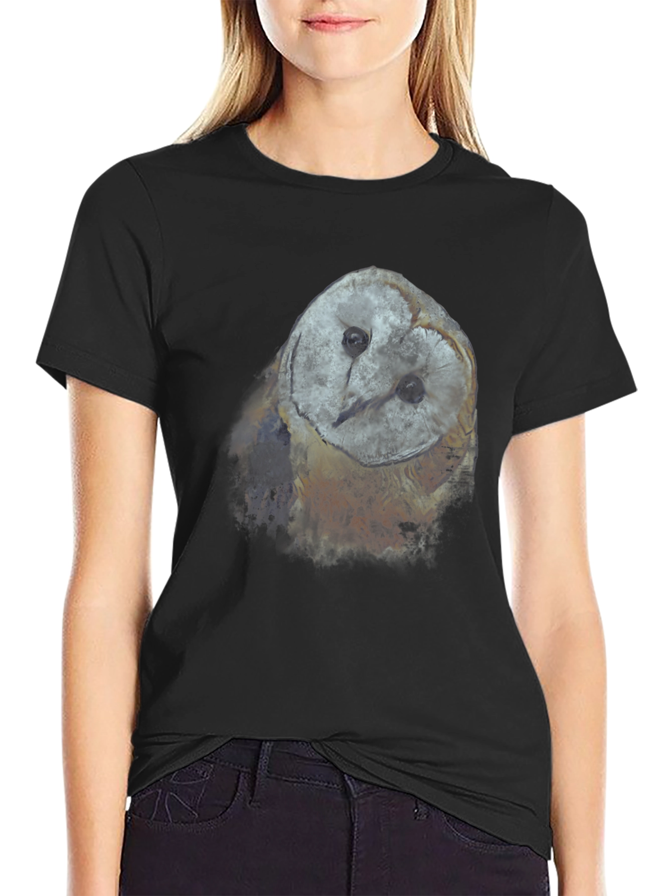 Owl Graphic T-Shirt - Black