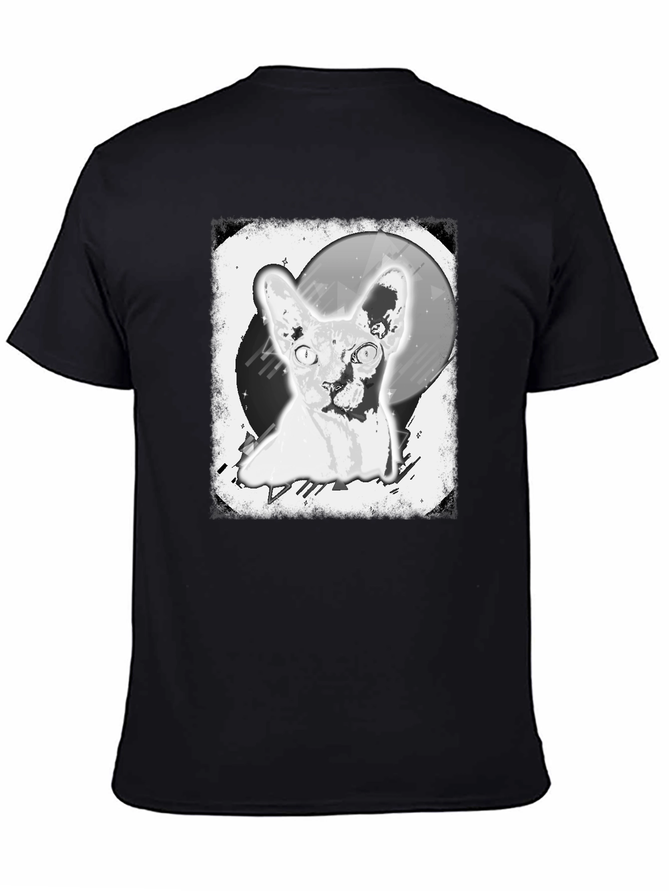 Sphynx Cat Graphic Tee - Unisex Black T-Shirt