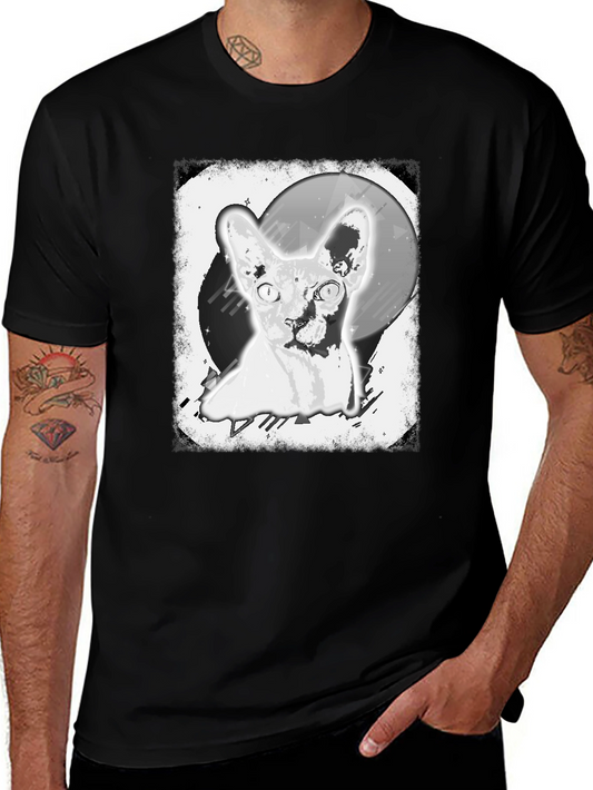 Sphynx Cat Graphic Tee - Unisex Black T-Shirt