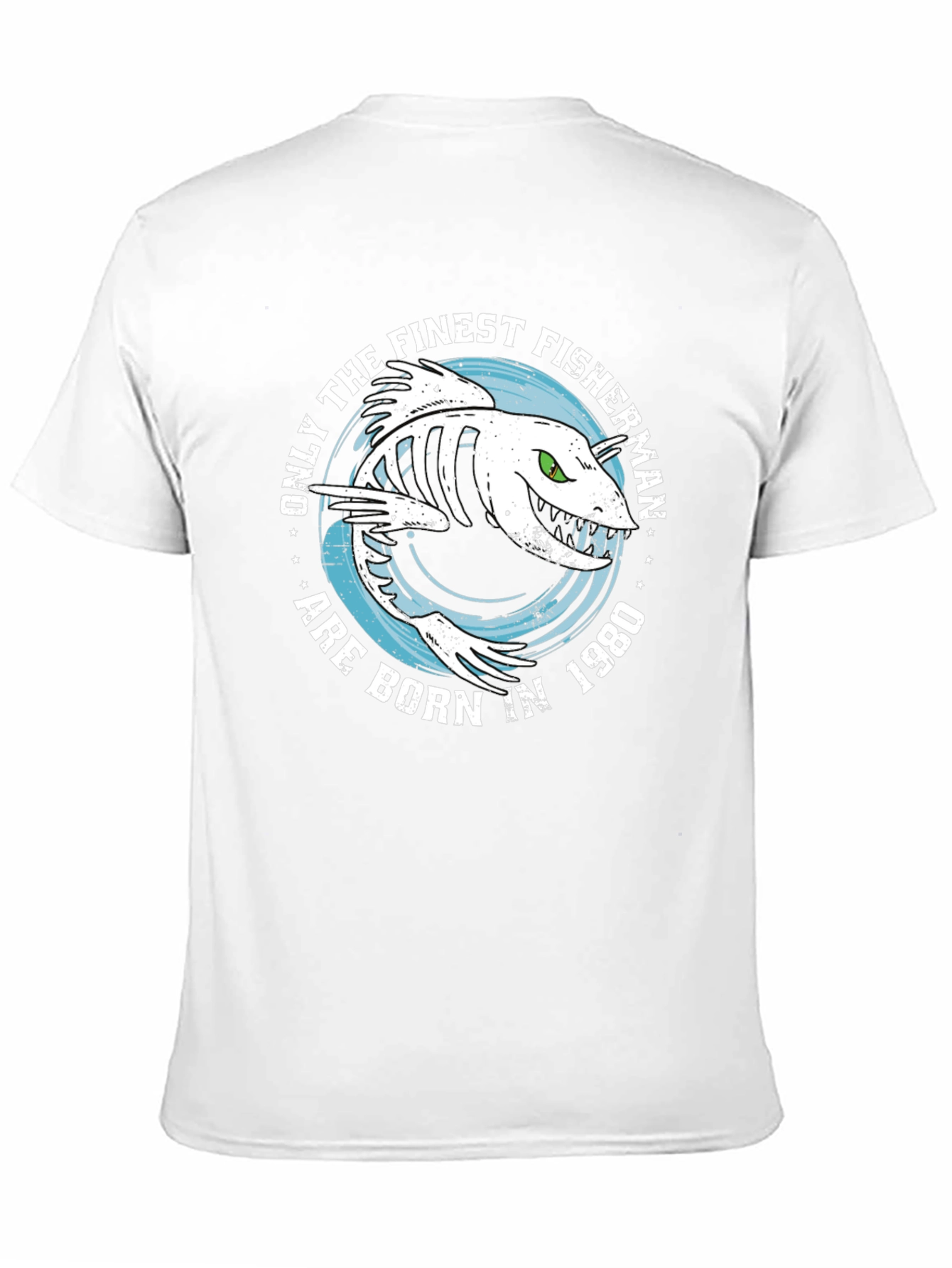 Finest Fisherman Born in 1980 Black T-Shirt