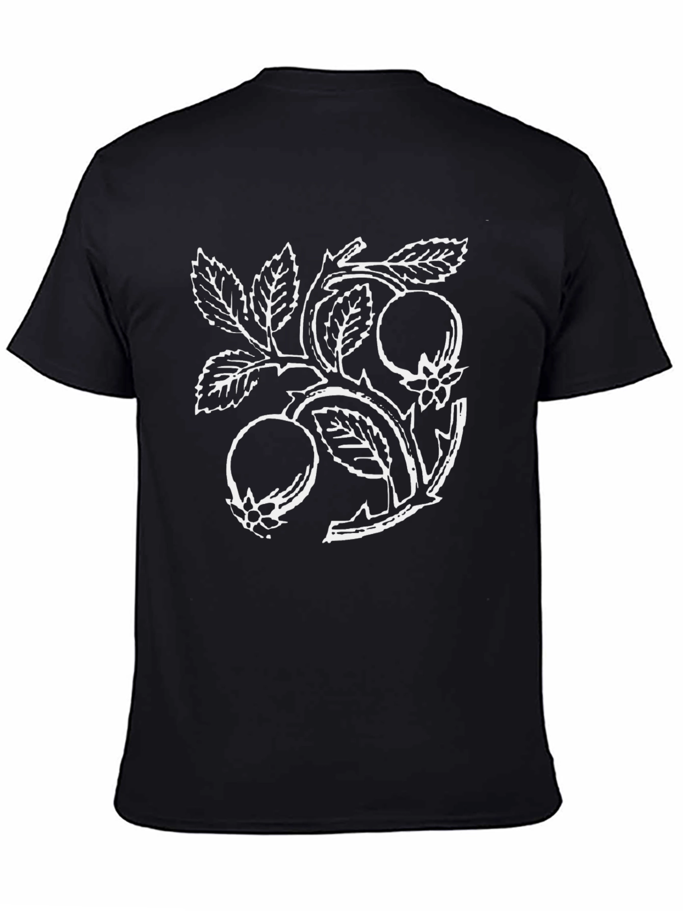 Botanical Print Black T-Shirt