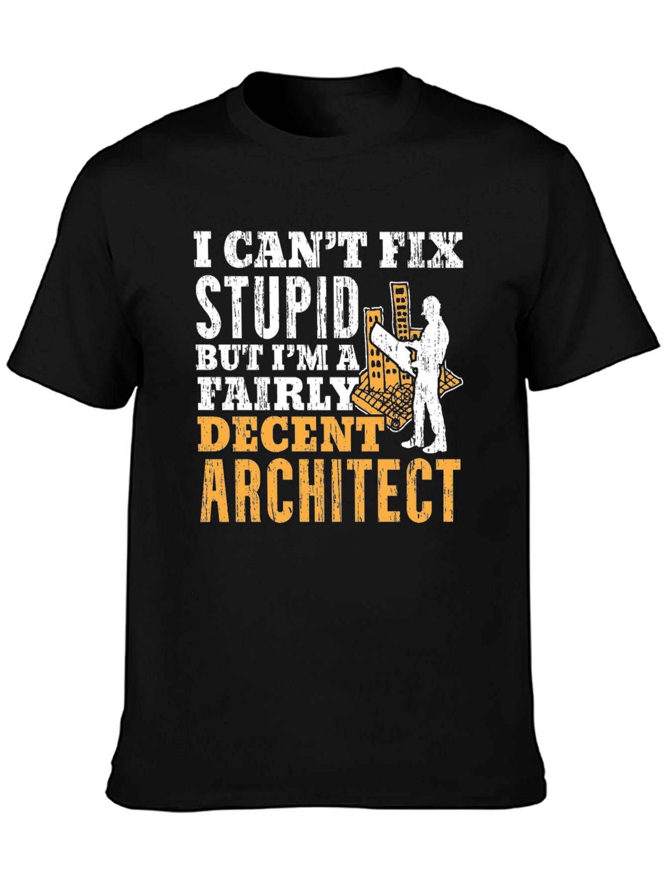 Architect Humor Graphic Tee - Cant Fix Stupid