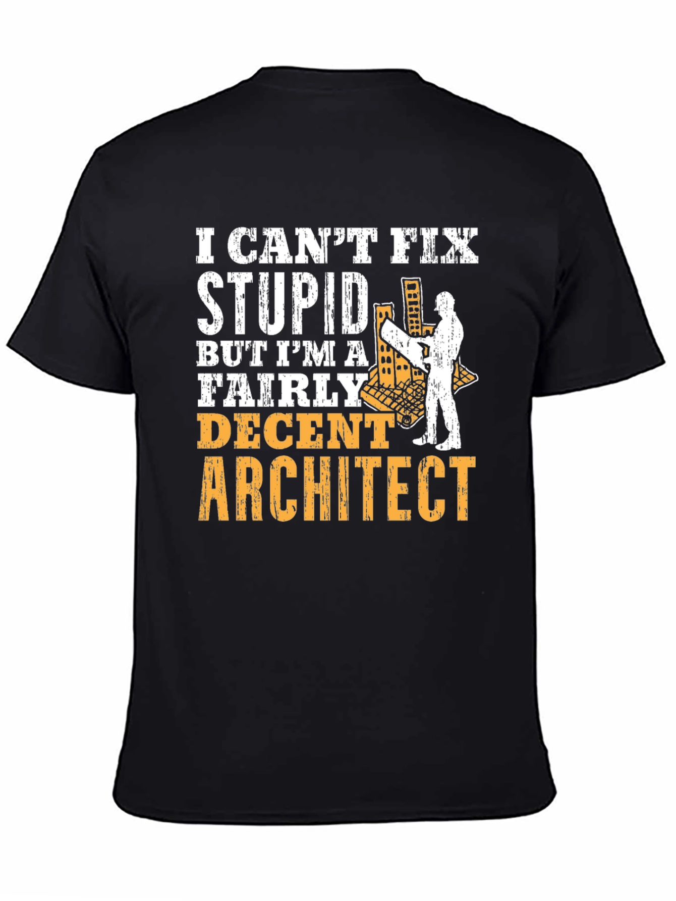 Architect Humor Graphic Tee - Cant Fix Stupid