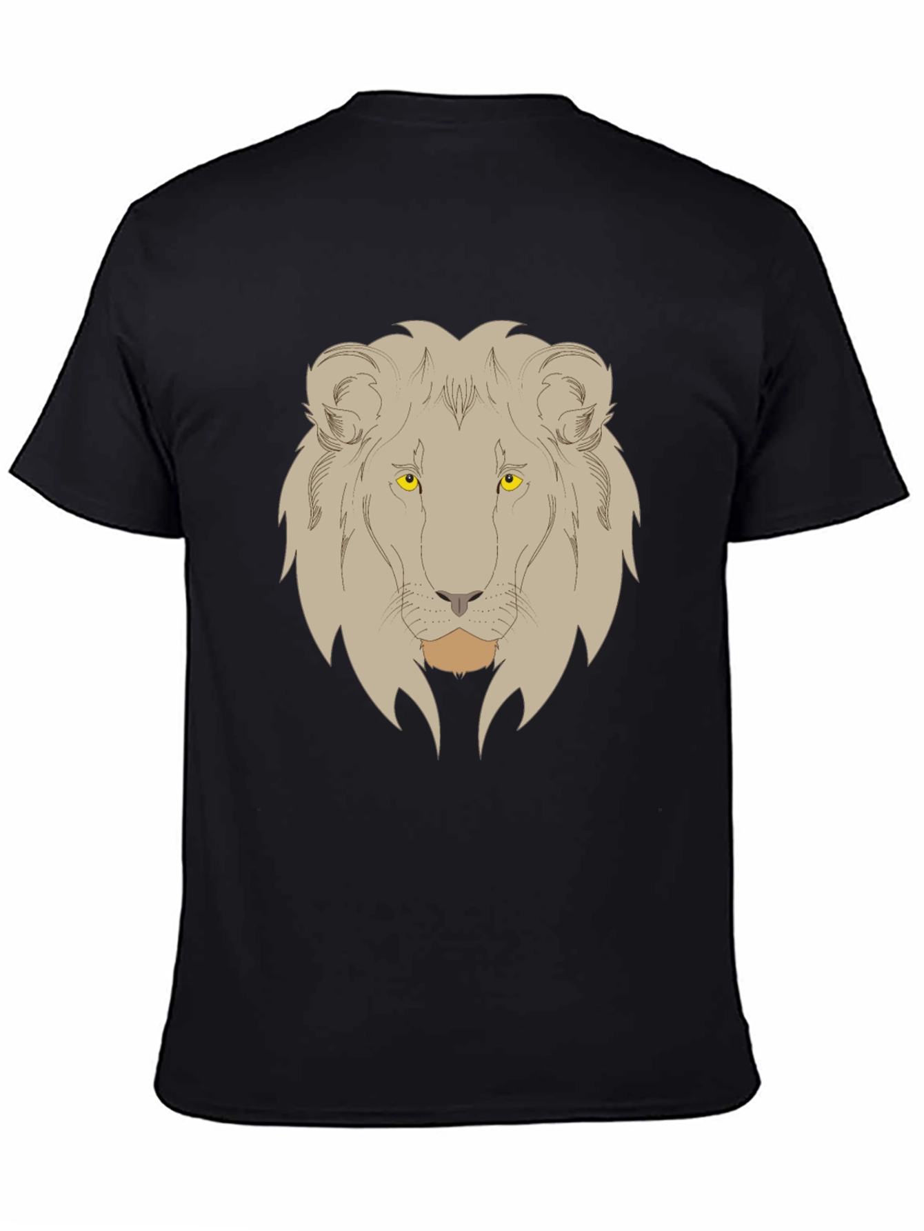 Lion Graphic Print Mens Black T-Shirt