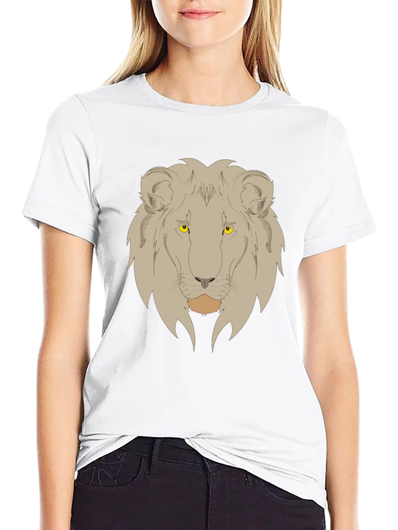 Lion Graphic Print Mens Black T-Shirt