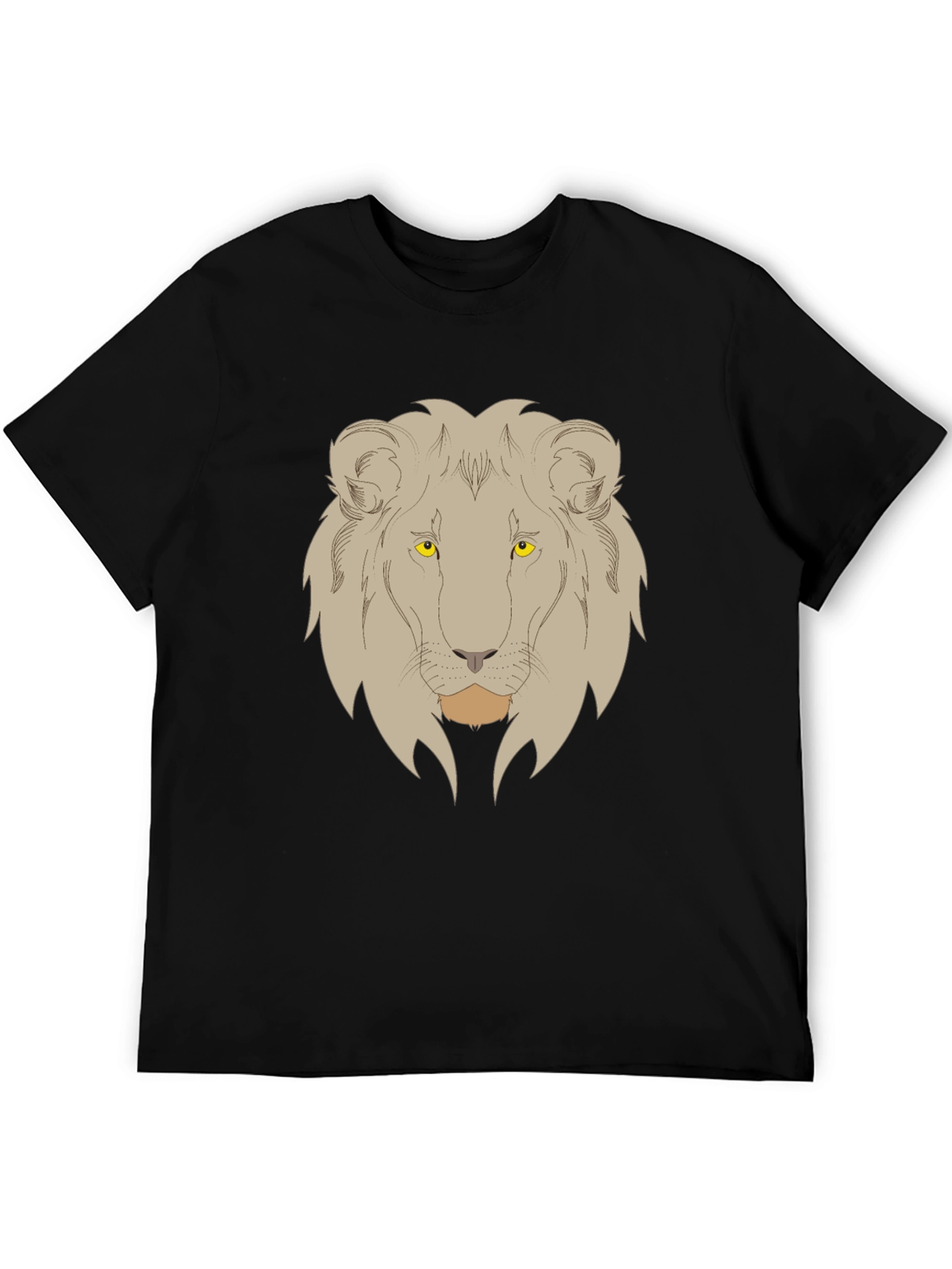 Lion Graphic Print Mens Black T-Shirt