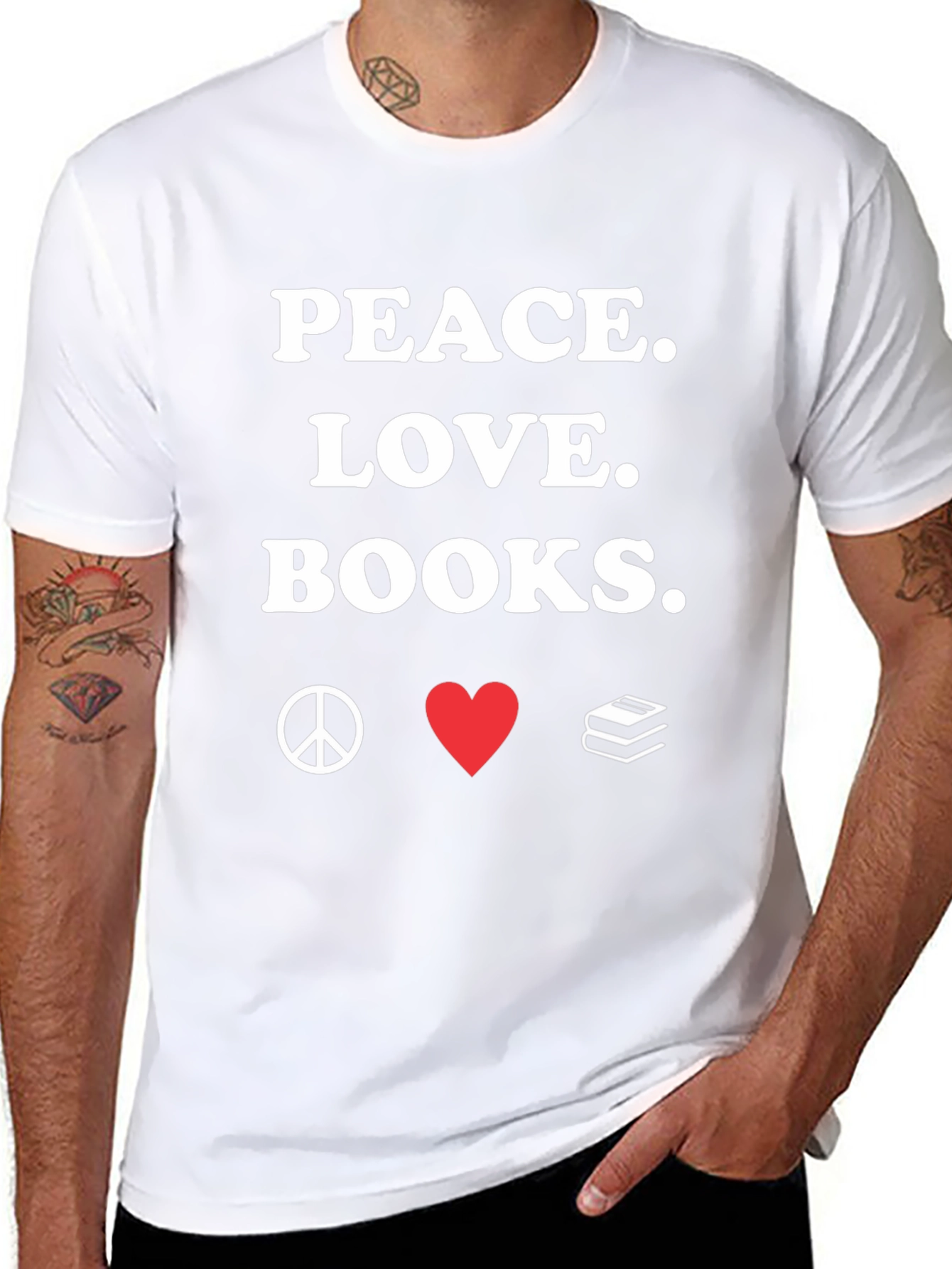 Peace Love Books Graphic Tee
