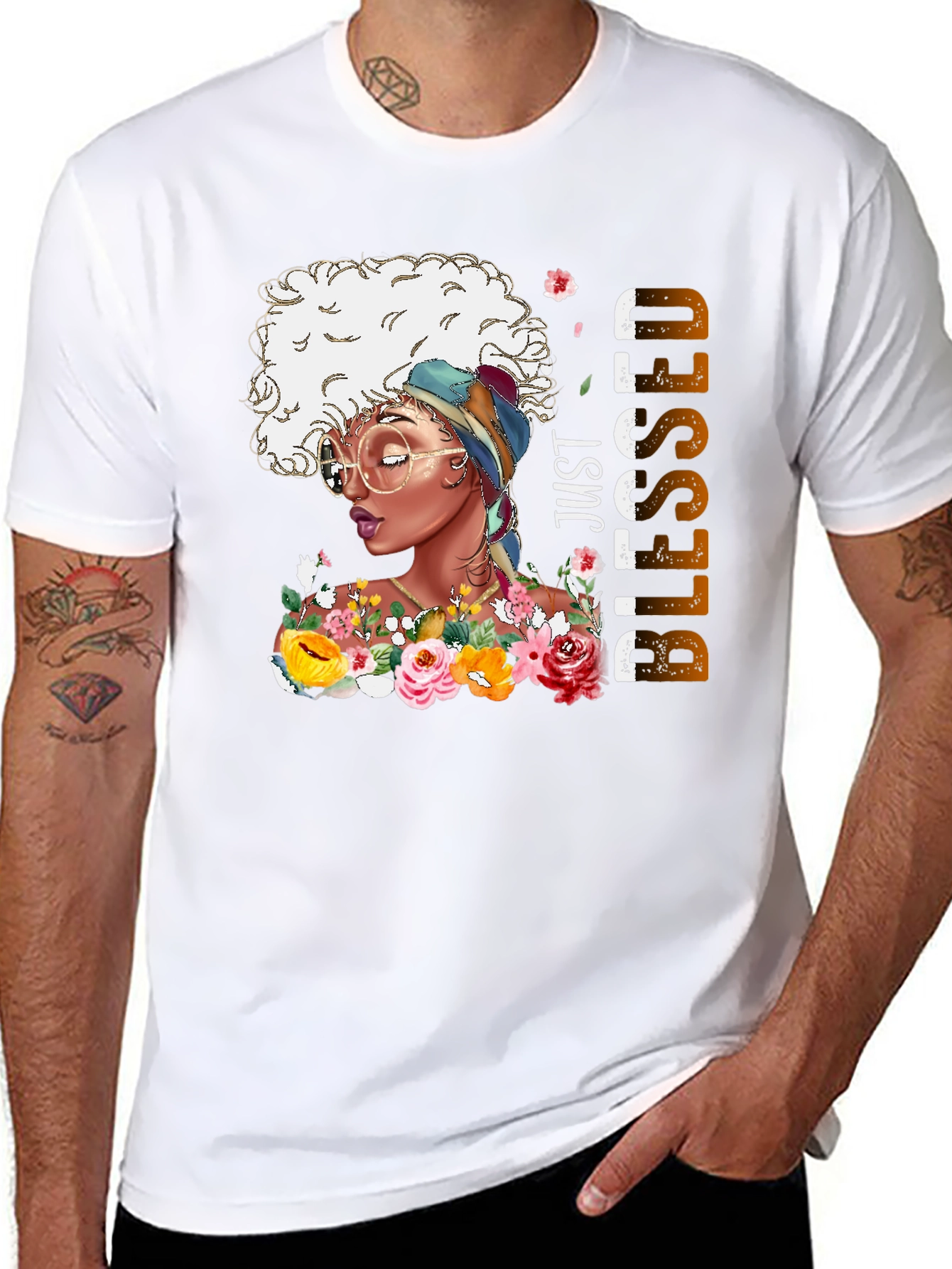 Just Blessed African American Woman T-Shirt