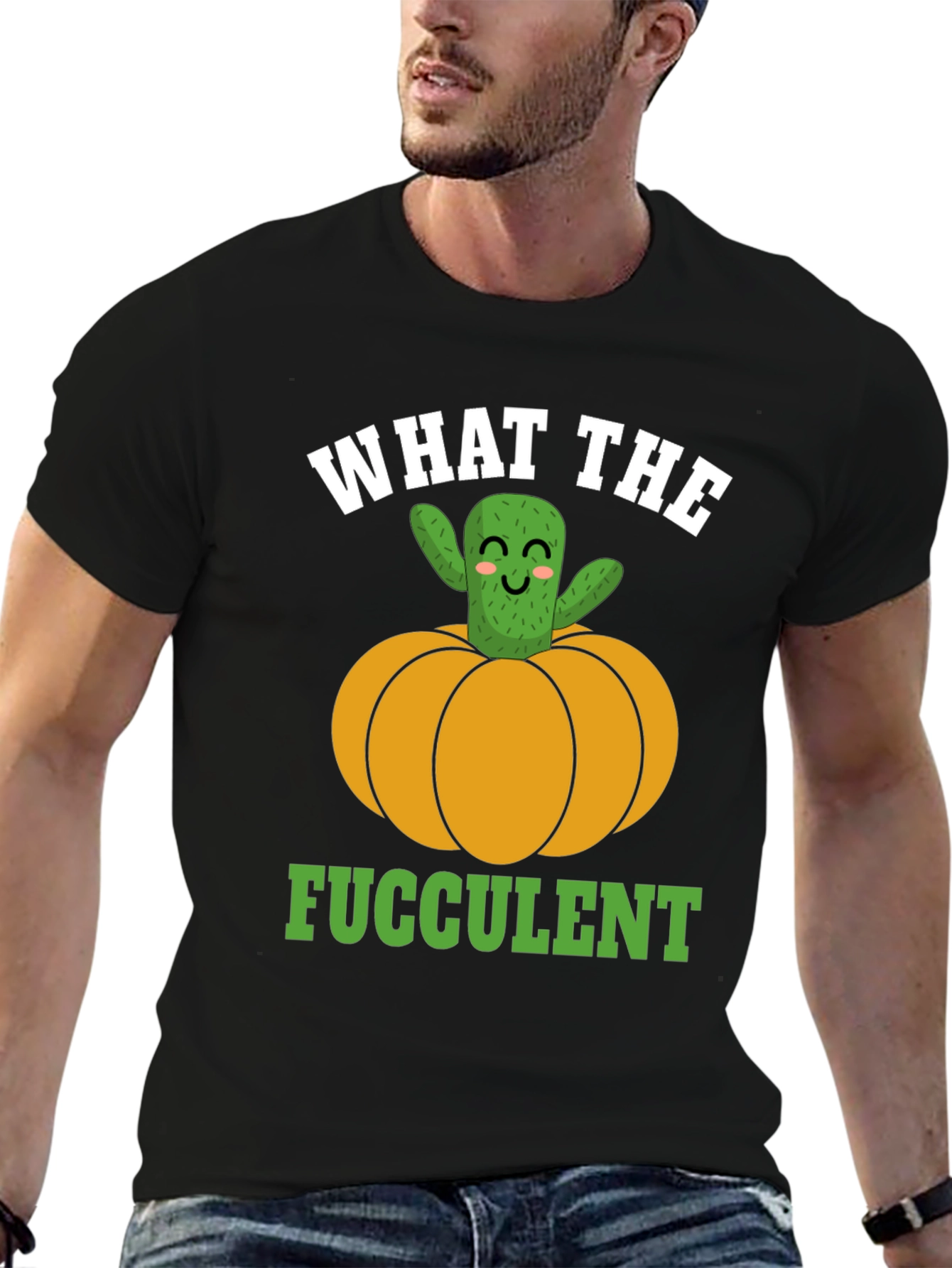 What the Fucculent Cactus Pumpkin Graphic T-Shirt
