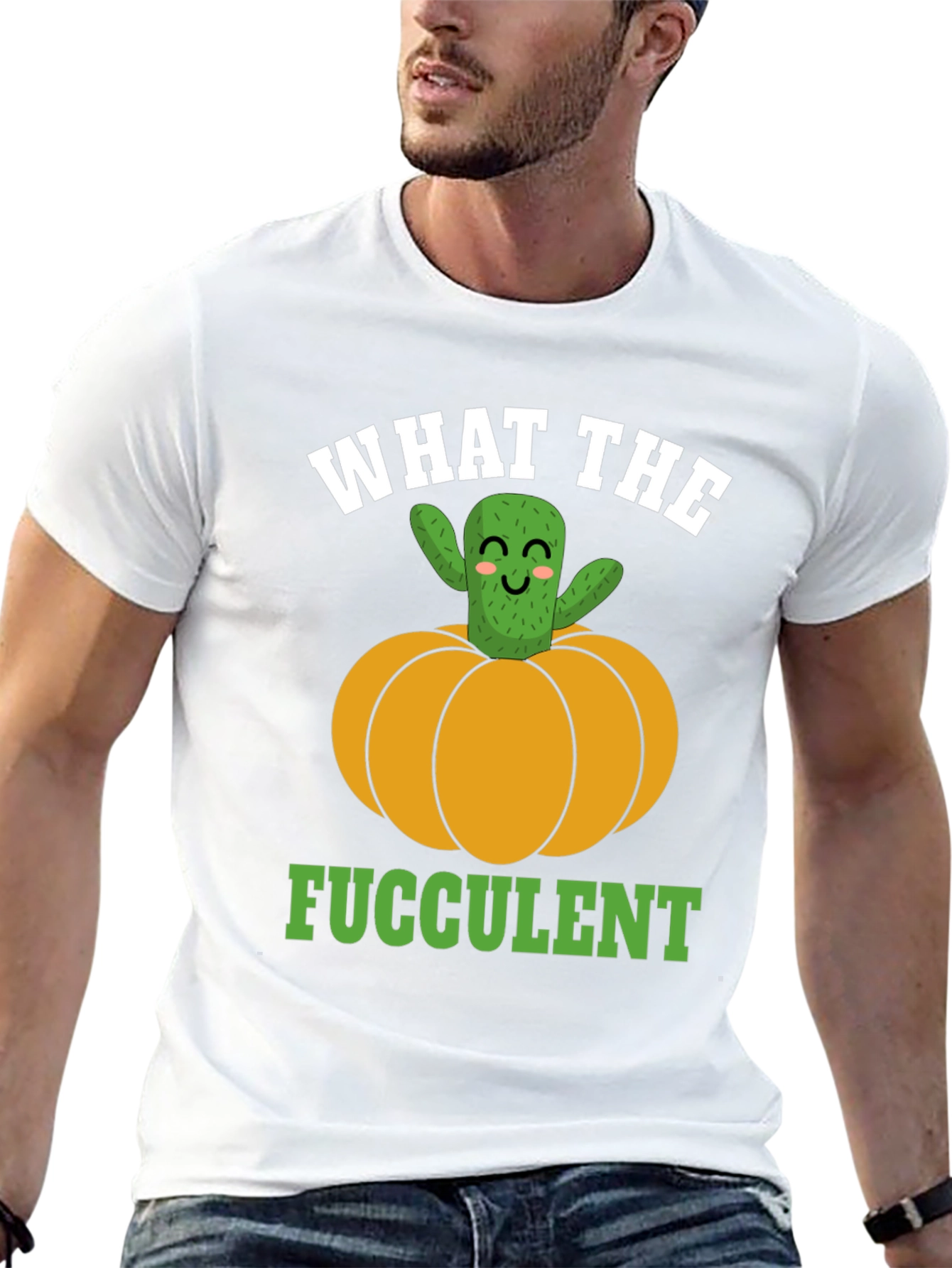 What the Fucculent Cactus Pumpkin Graphic T-Shirt