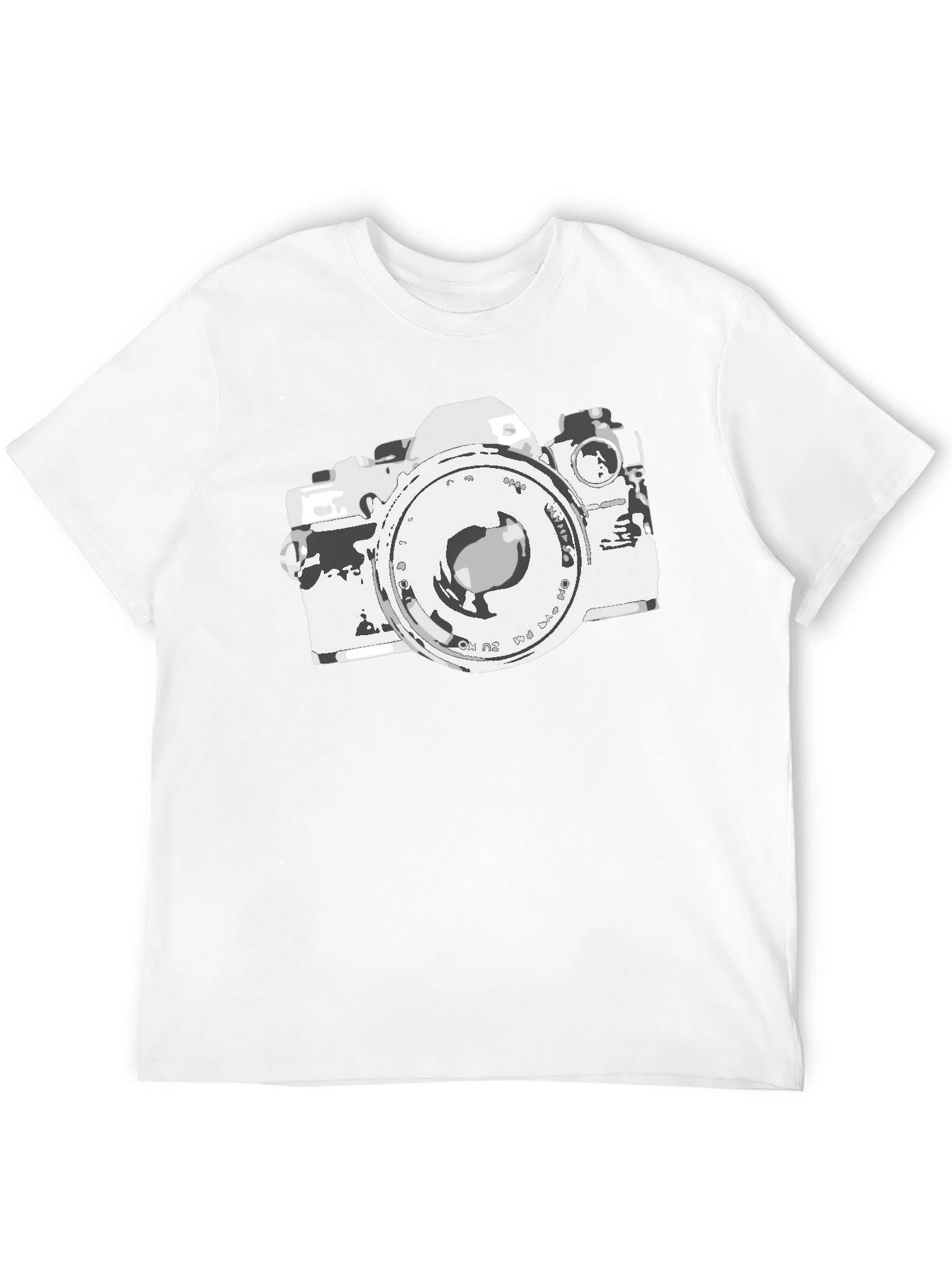 Retro Camera Graphic Tee - Black Cotton Blend