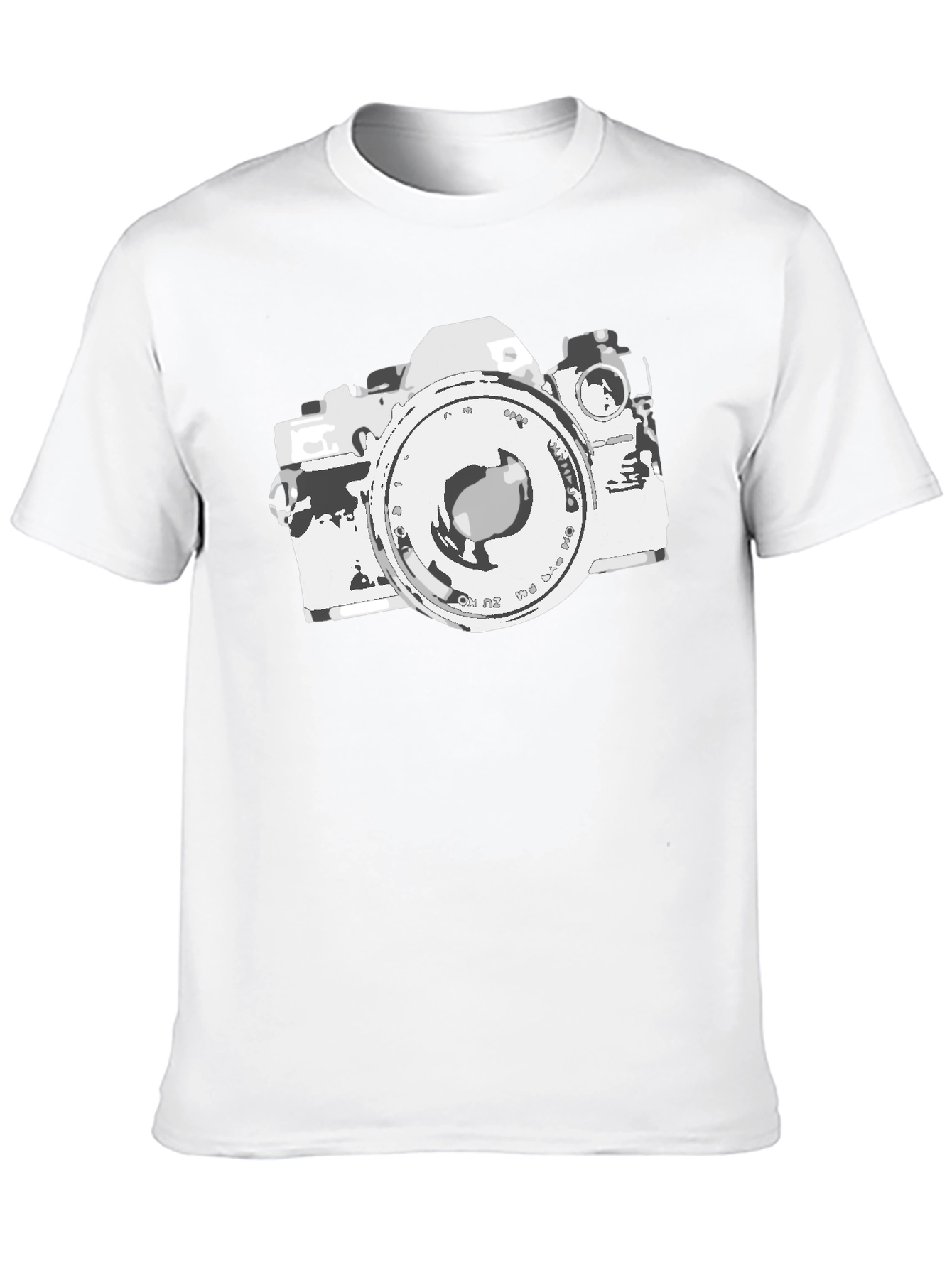 Retro Camera Graphic Tee - Black Cotton Blend