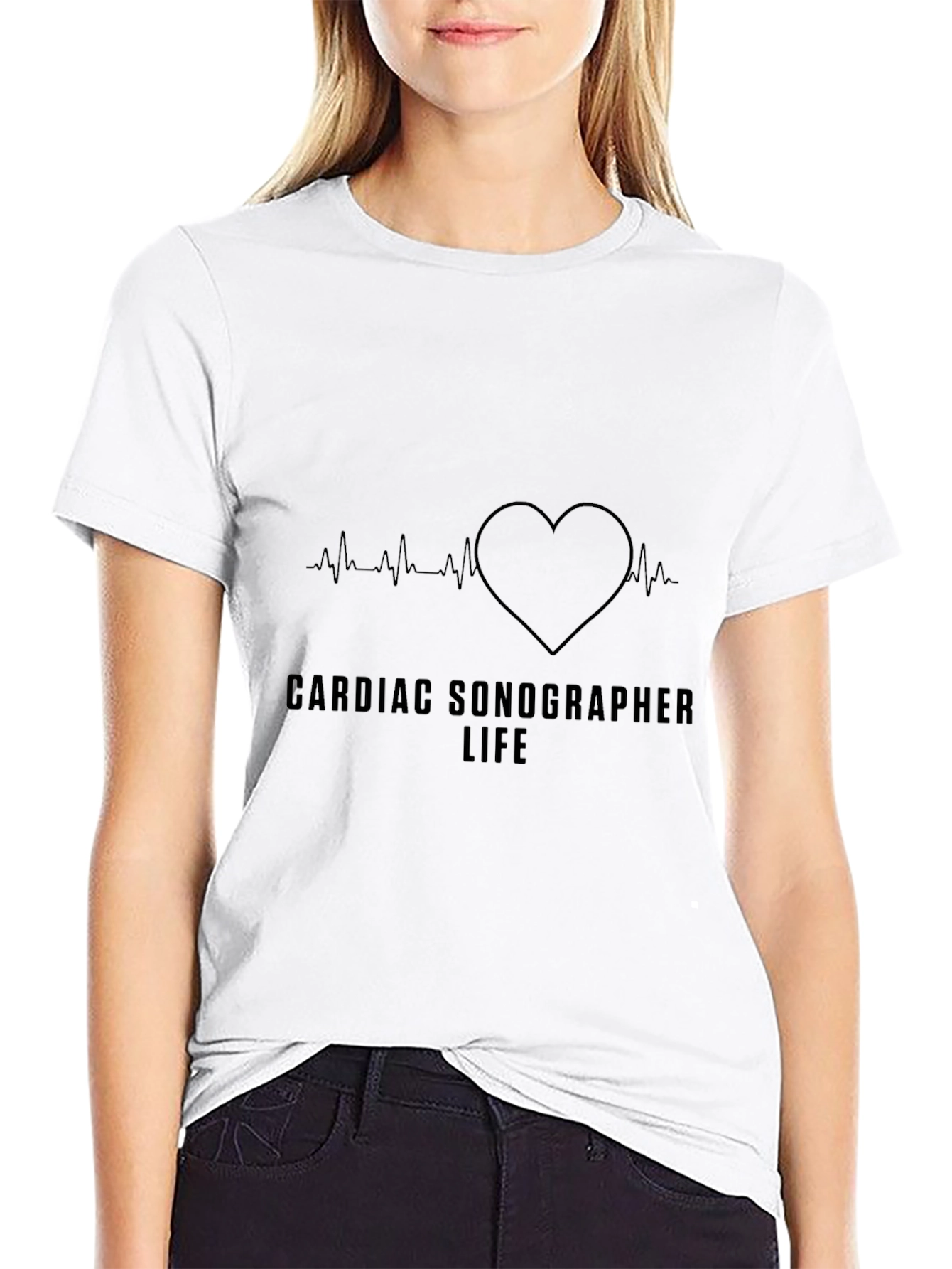 Cardiac Sonographer Life Tee - Heartbeat Design