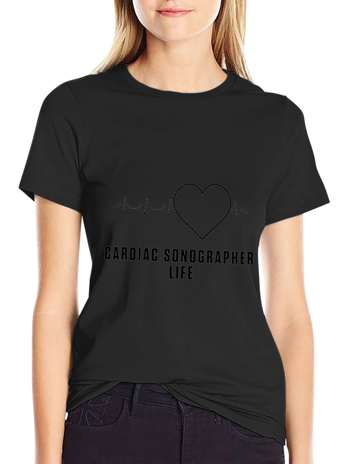 Cardiac Sonographer Life Tee - Heartbeat Design