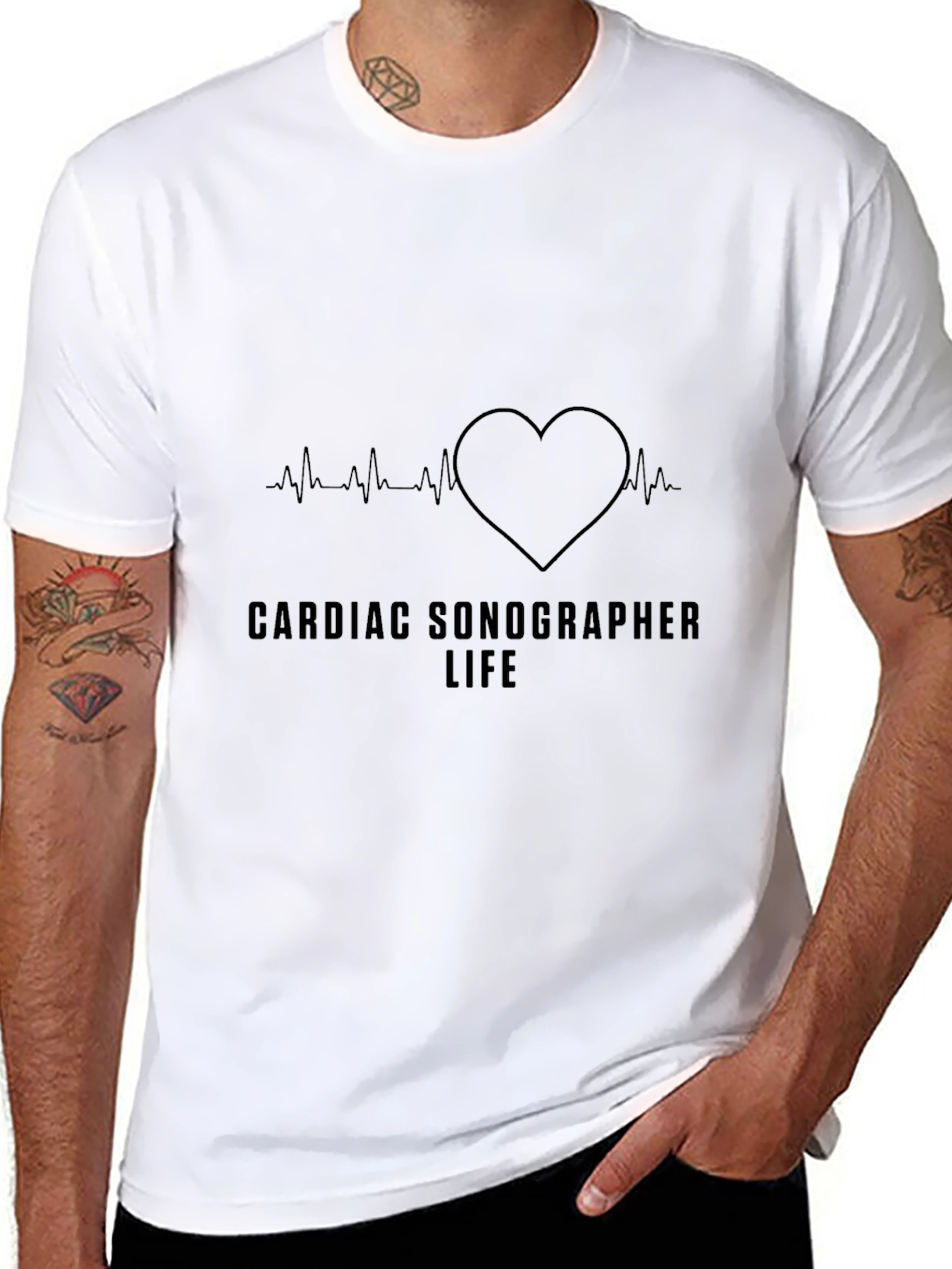 Cardiac Sonographer Life Tee - Heartbeat Design