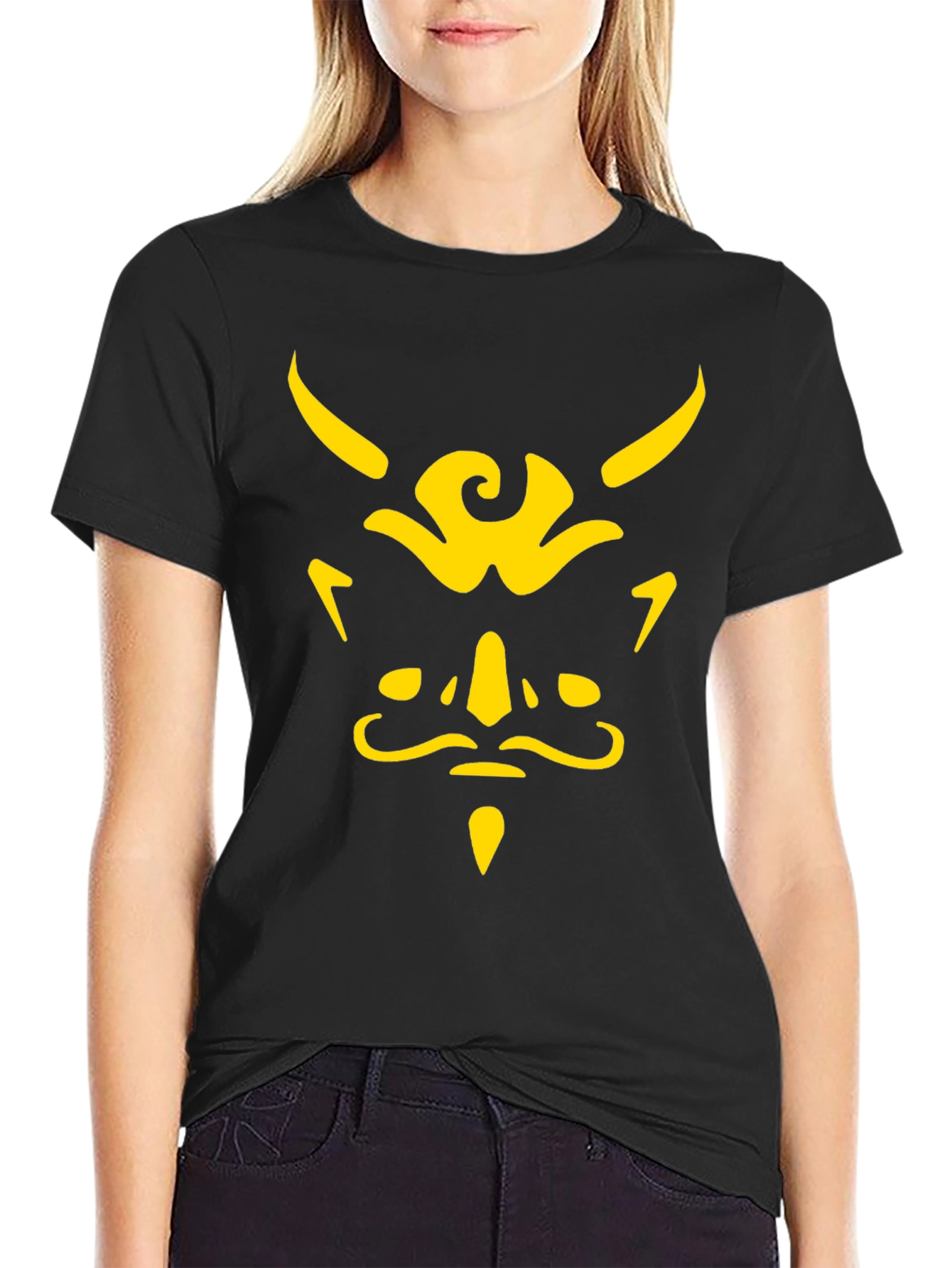Demon Face Graphic Tee - Black T-Shirt